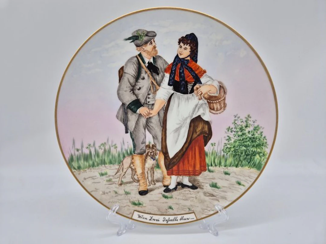 KPM Berlin - Antiker Bildteller mit Genreszene, Datiert 1885 - Plate