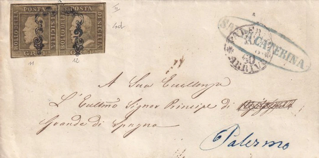 Italian Ancient States - Sicily - 1860 Letter from Santa...