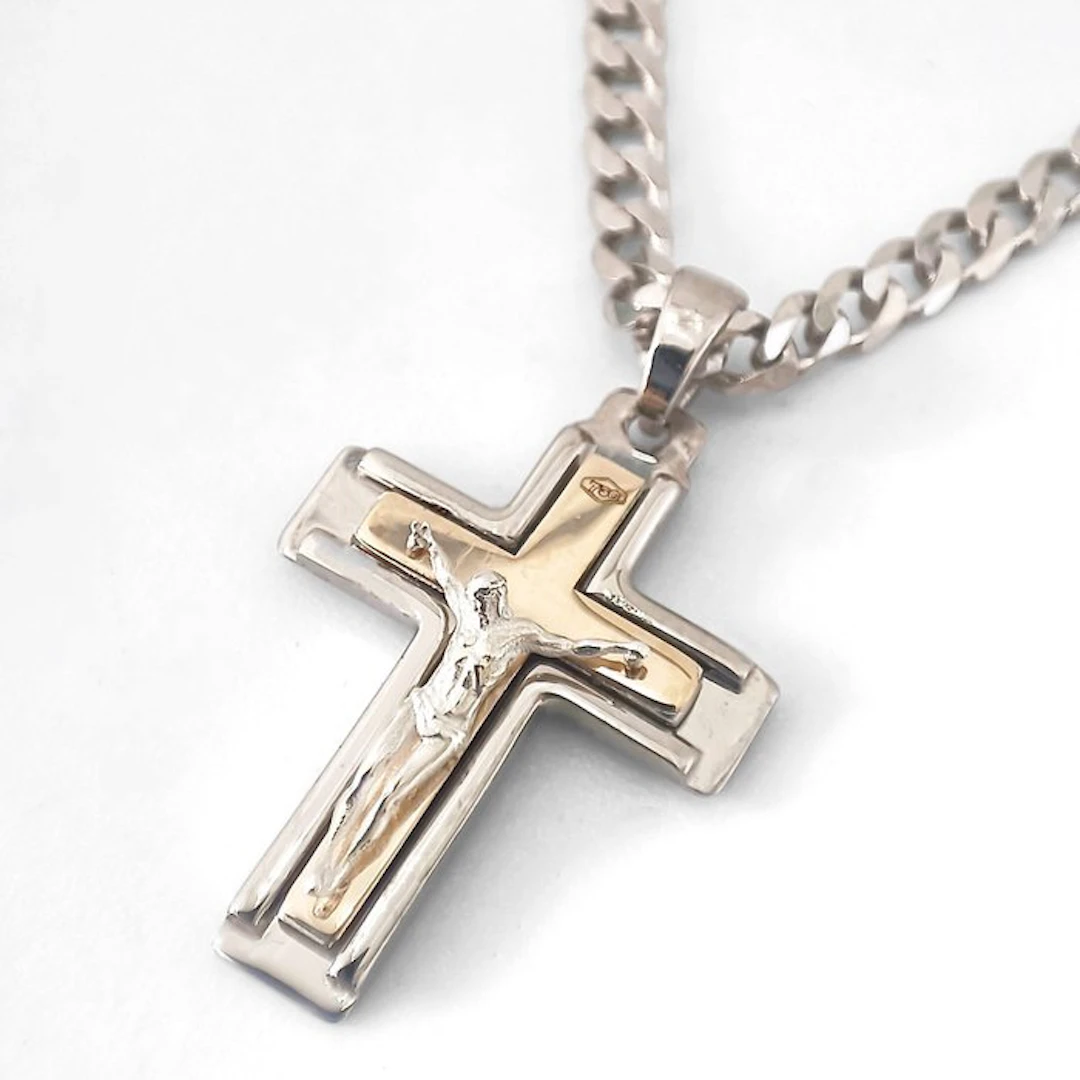 18 kt. - Silver, Yellow gold - Necklace - Italian Manufacturing