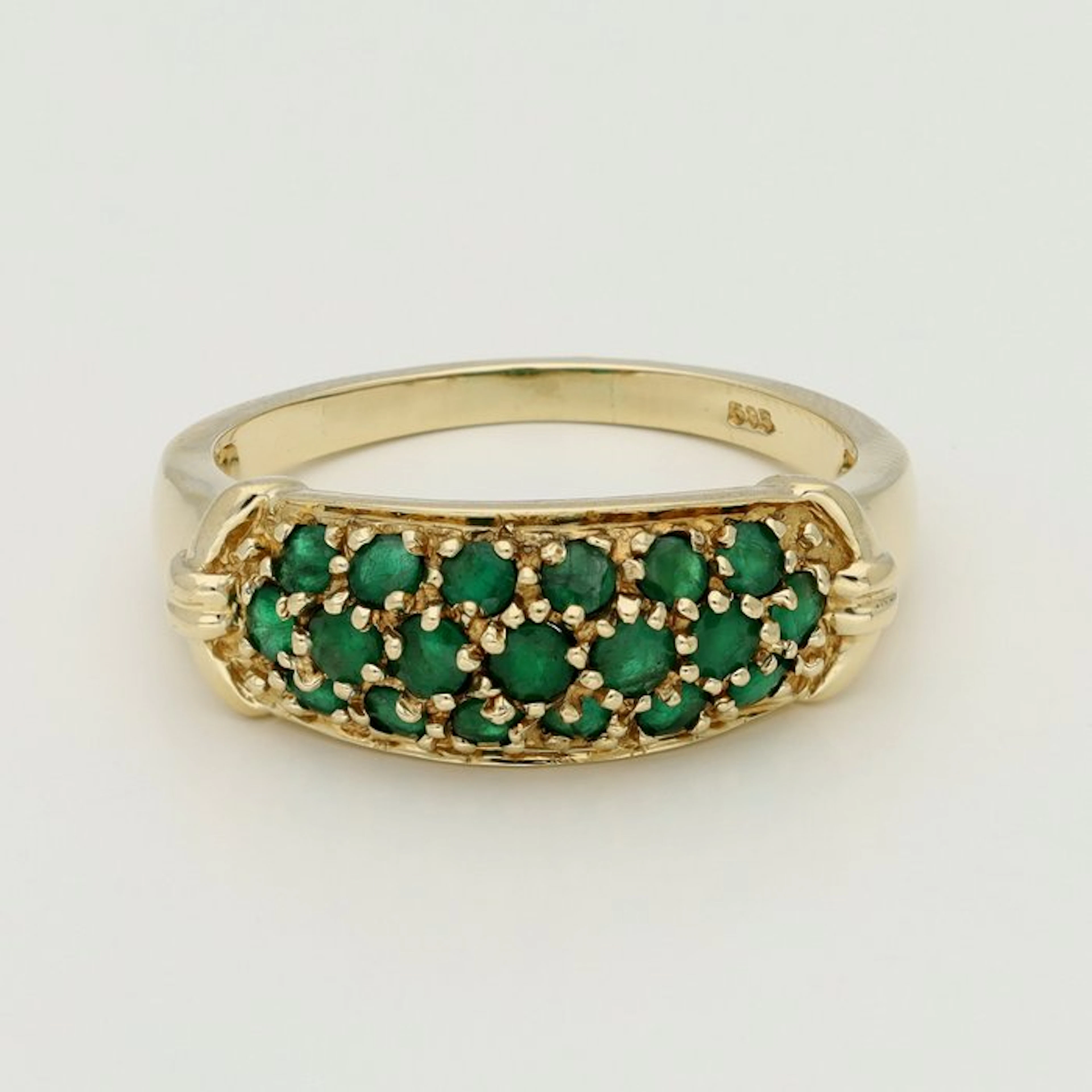 Ring - 14 kt. Yellow gold - Emerald