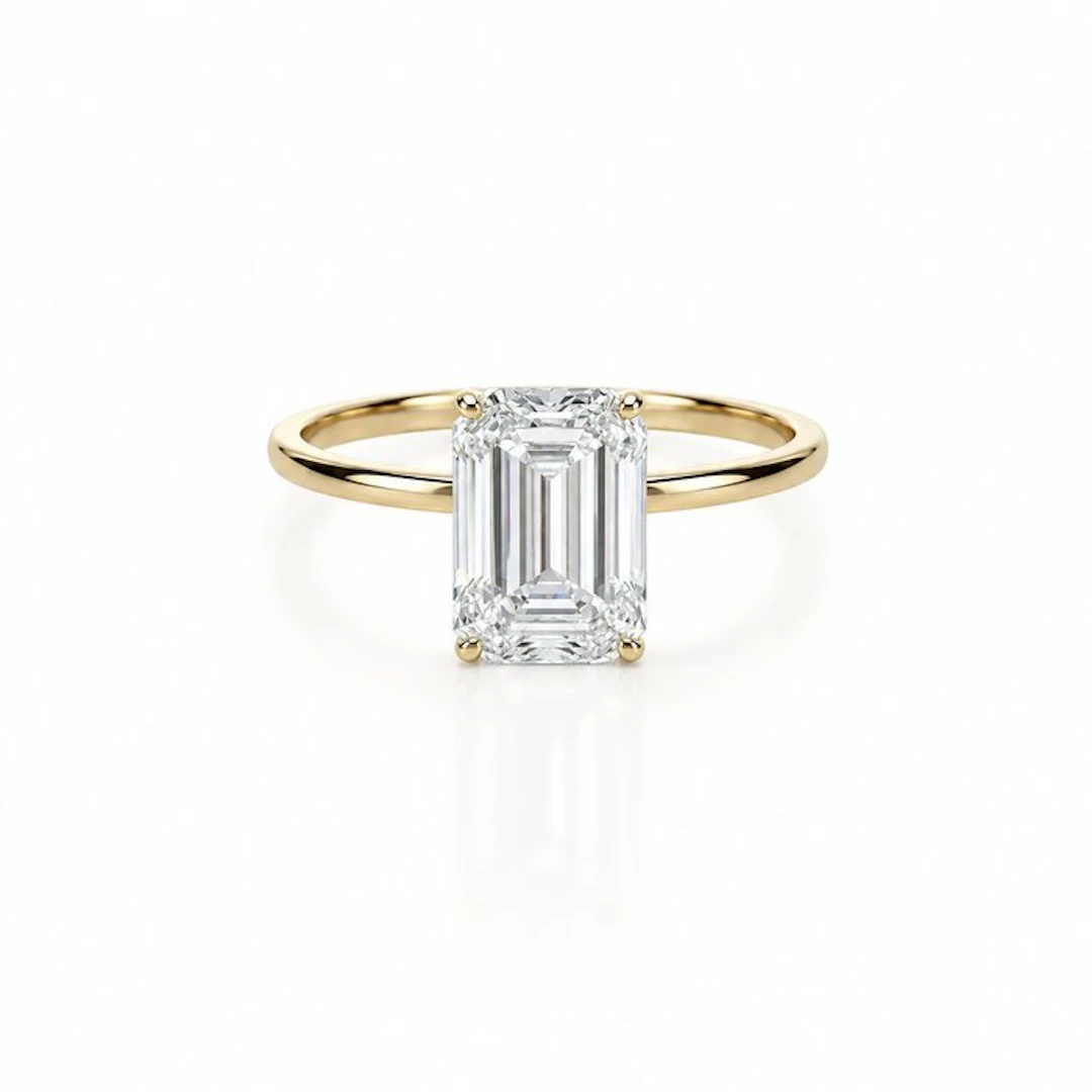No reserve price - Ring - 14 kt. Yellow gold - 4.09ct. tw. Diamond (Lab-grown)
