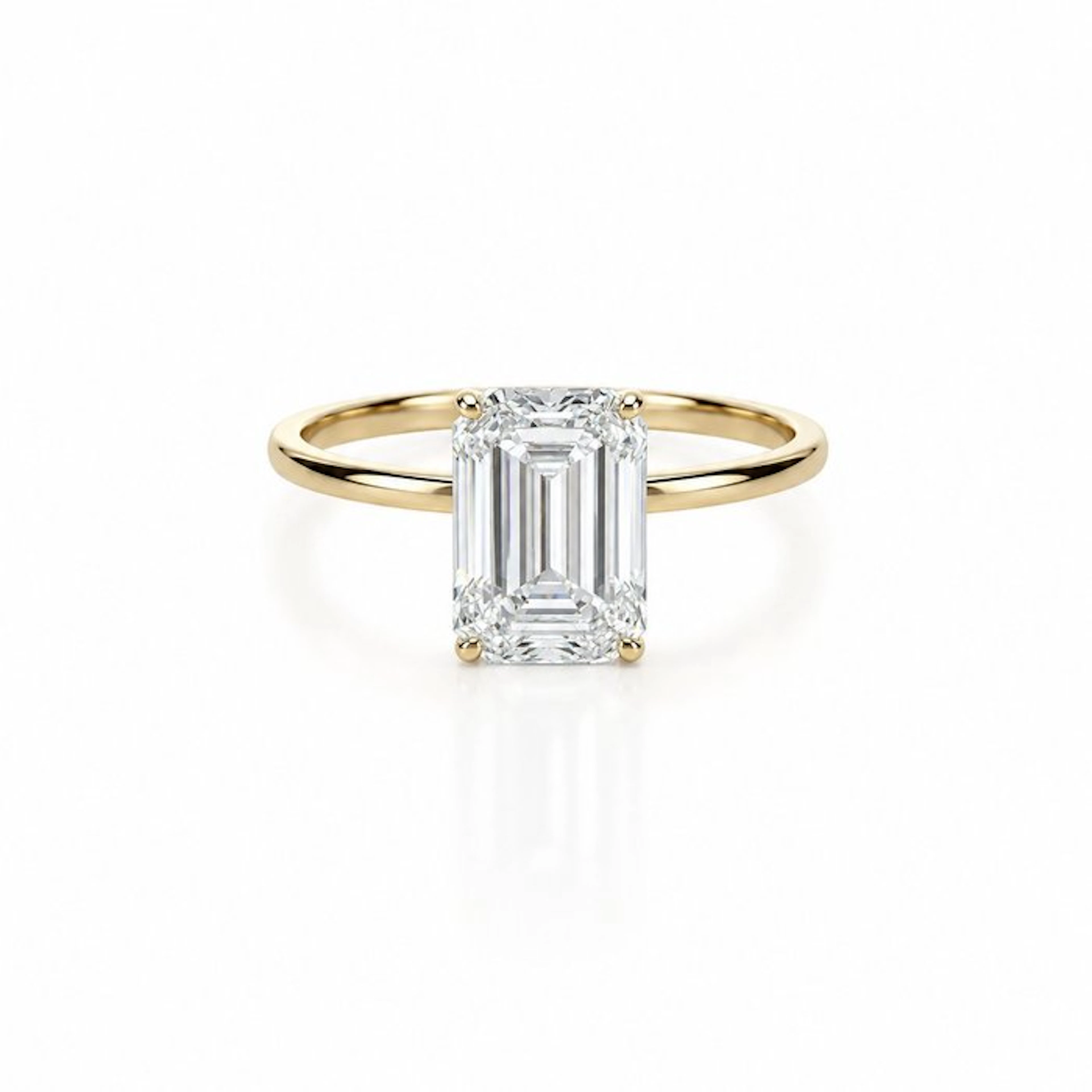 No reserve price - Ring - 14 kt. Yellow gold - 4.09ct. tw. Diamond (Lab-grown)