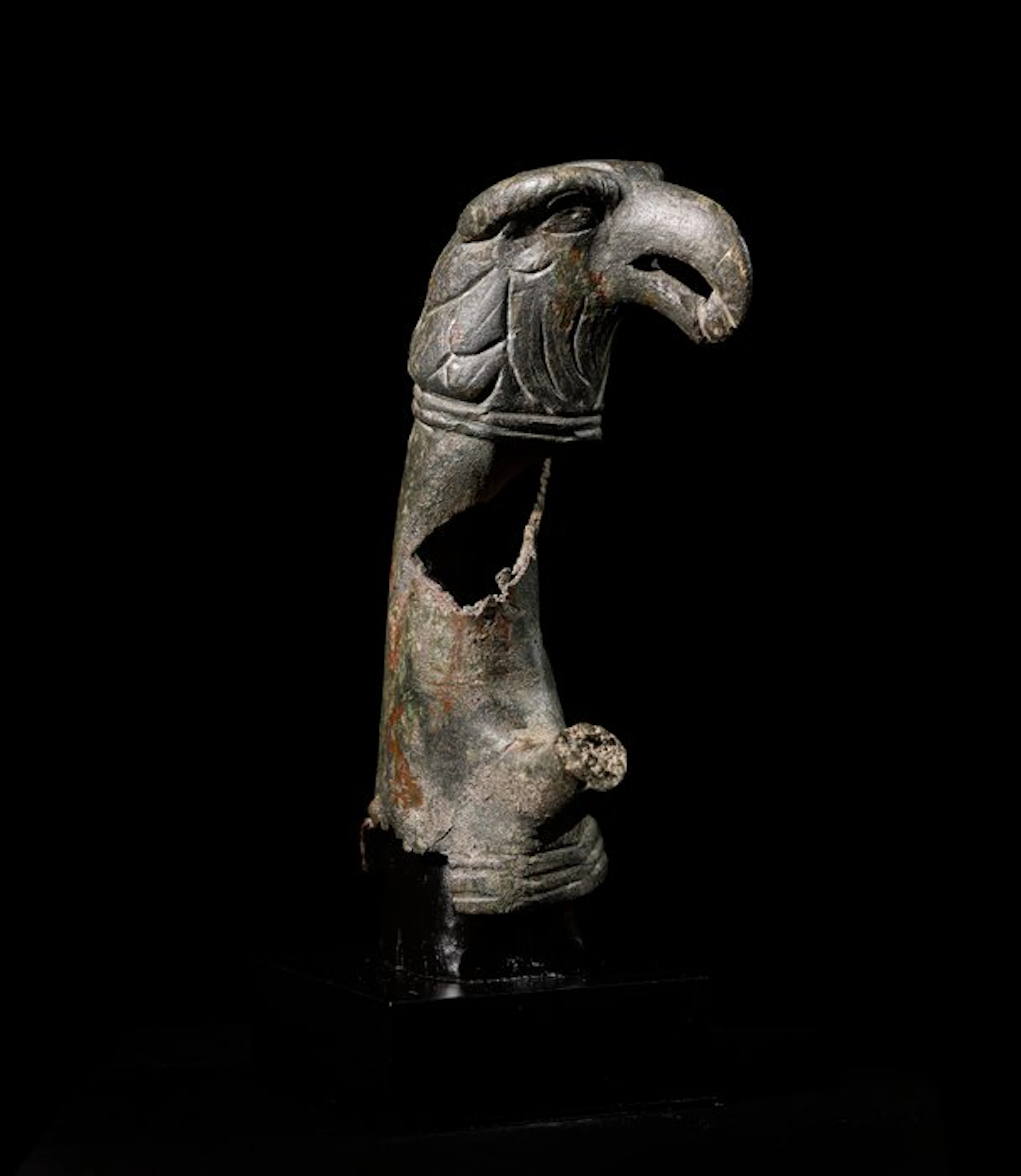 Ancient Roman Bronze fragment of a chariot decorated with...