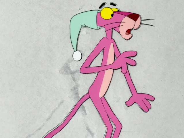 Friz Freleng - Original animation cel and drawing of Pink...