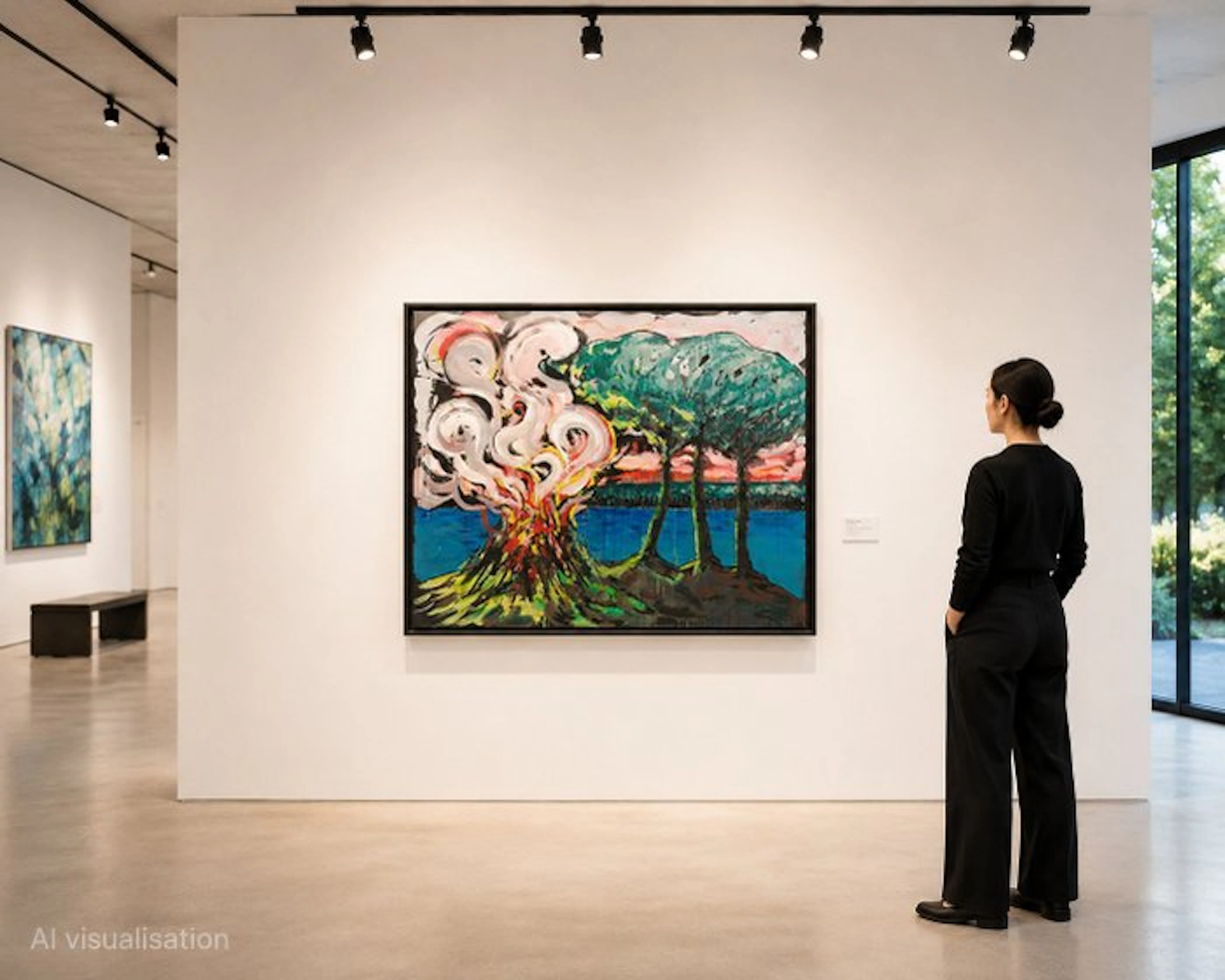baptiste laurent - "Feu à la pinède", XL acrylic on canvas, 2019