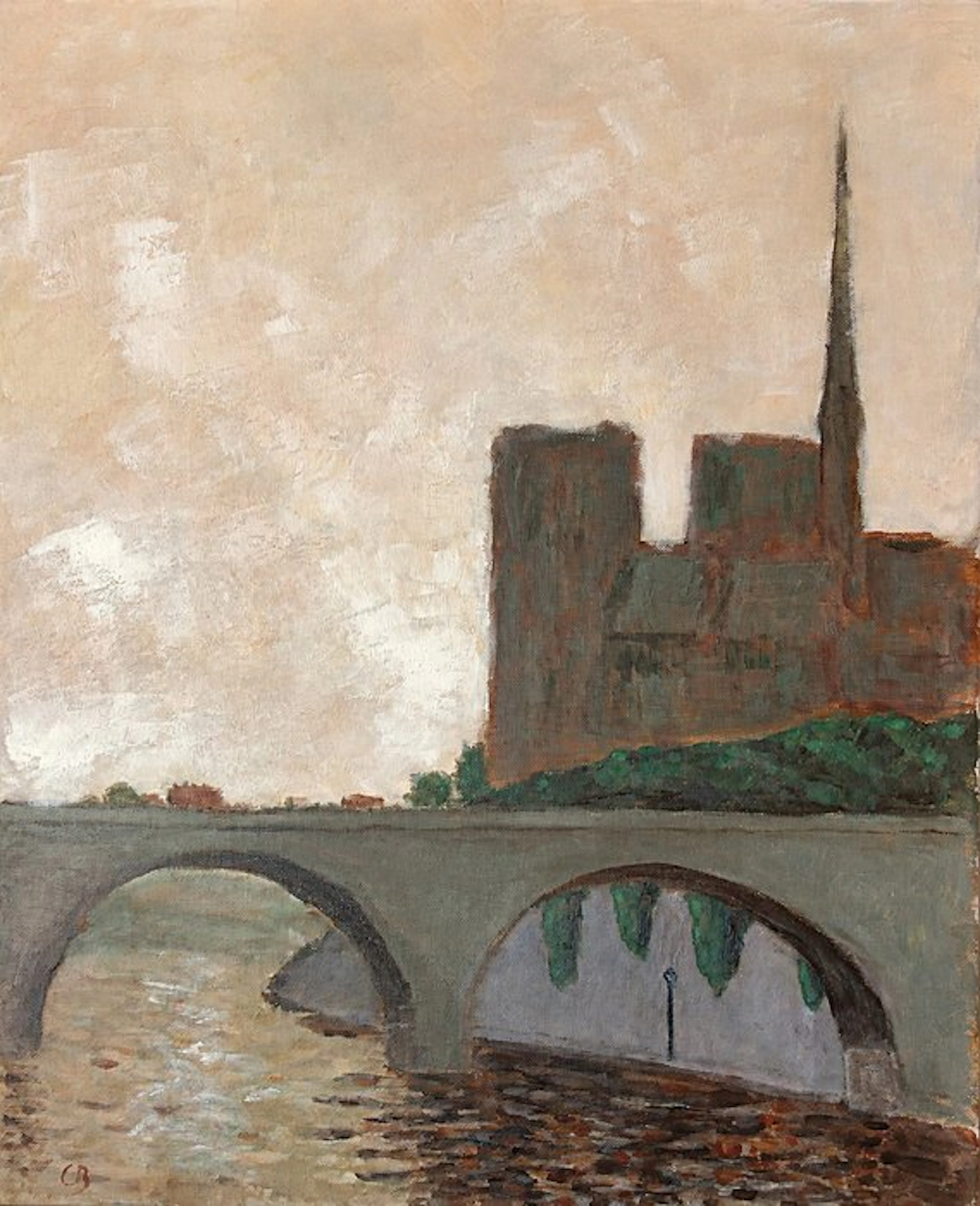 Notre-Dame de Paris, petit matin doré - Scintillements sur la Seine.