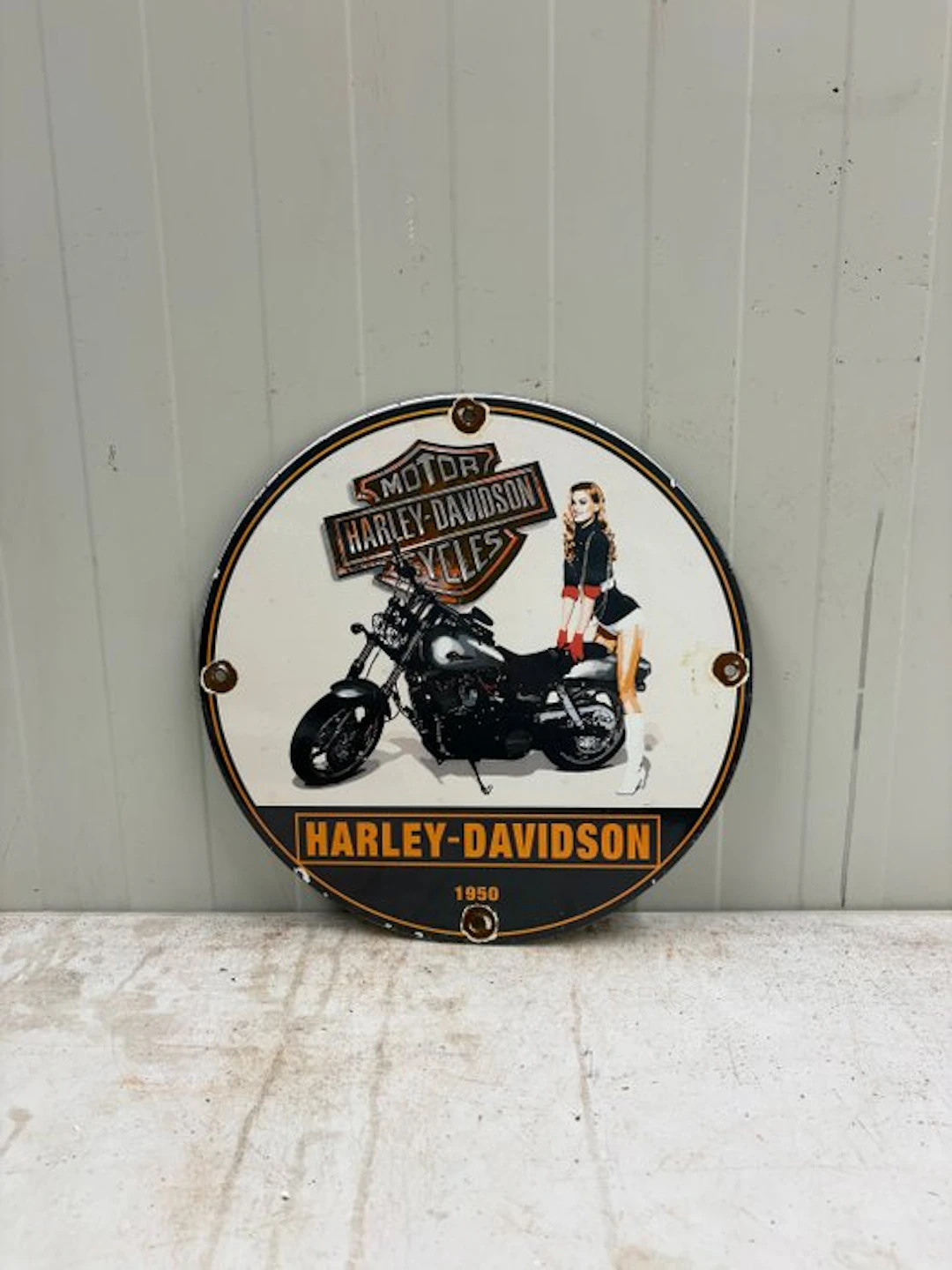 Harley-Davidson Motorcycles – Rond Emaille Reclamebord –...