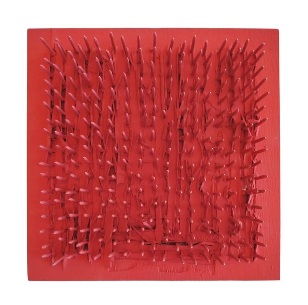 Bernard Aubertin (1934-2015) - Tableau clous, fiammiferi su tavola