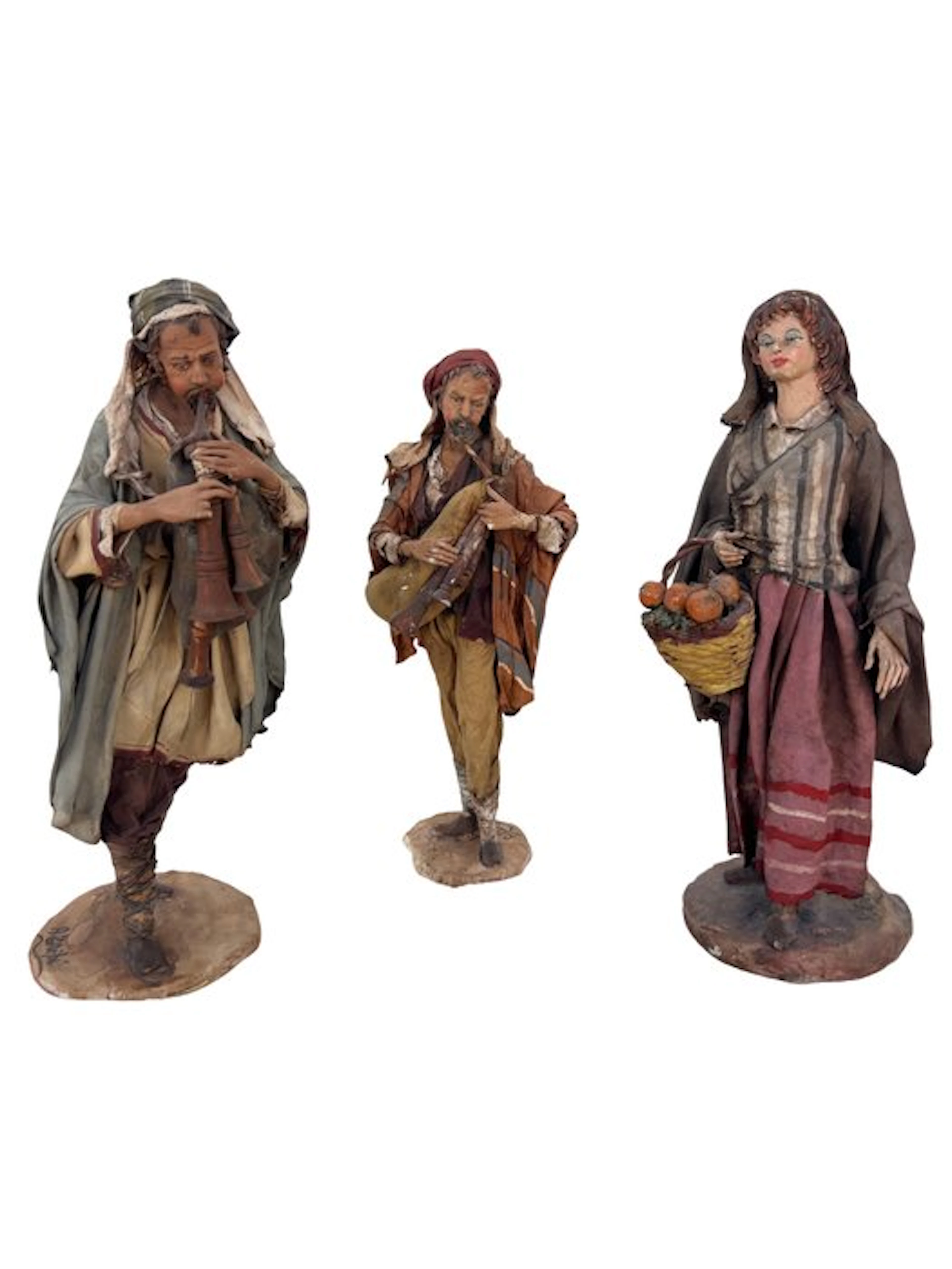 Angela Tripi - Nativity scene (3) - Lot of 3 large shepherds - Earthenware