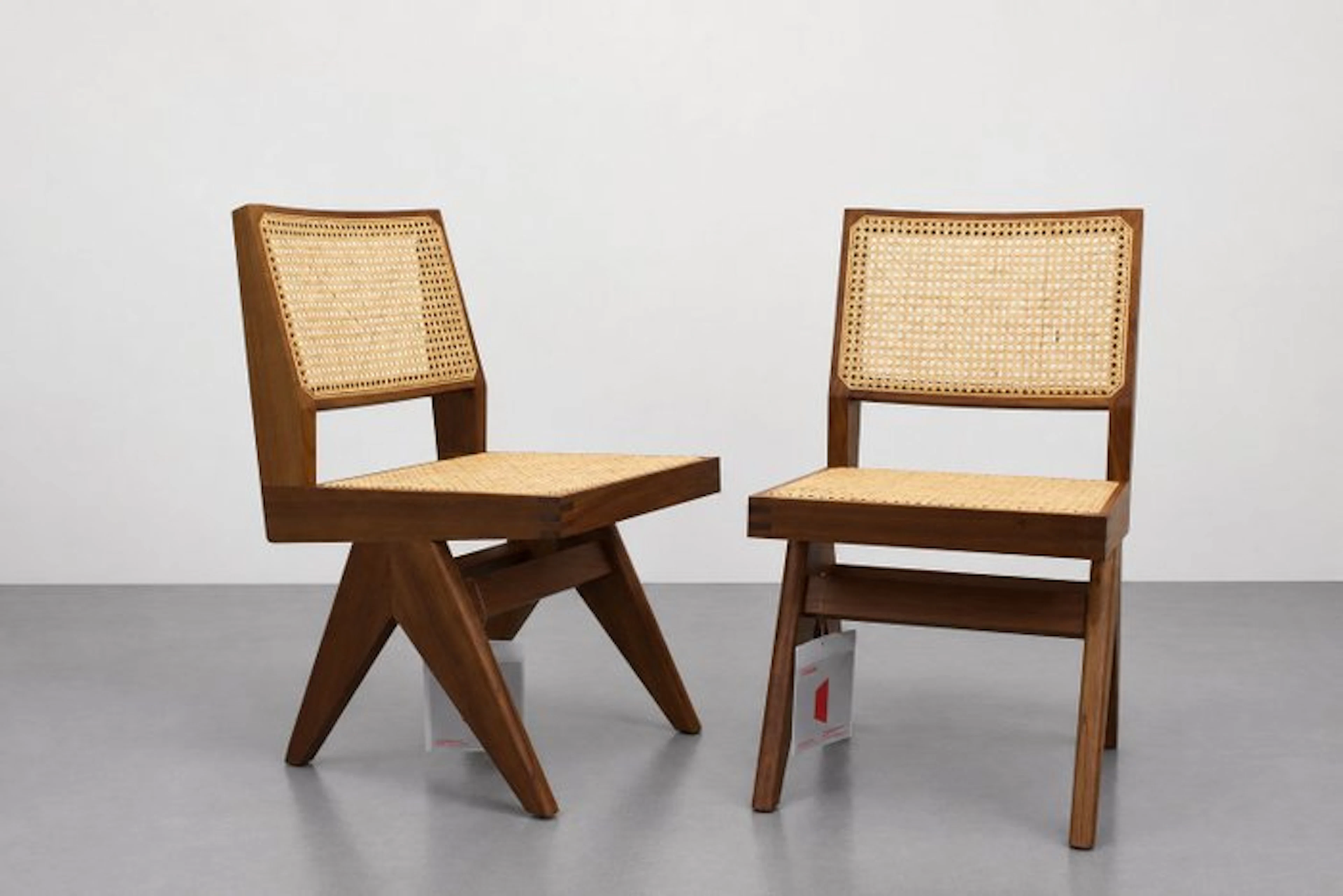 Cassina - Pierre Jeanneret - Chair (2) - Capitol Complex Chair - Rattan, Teak