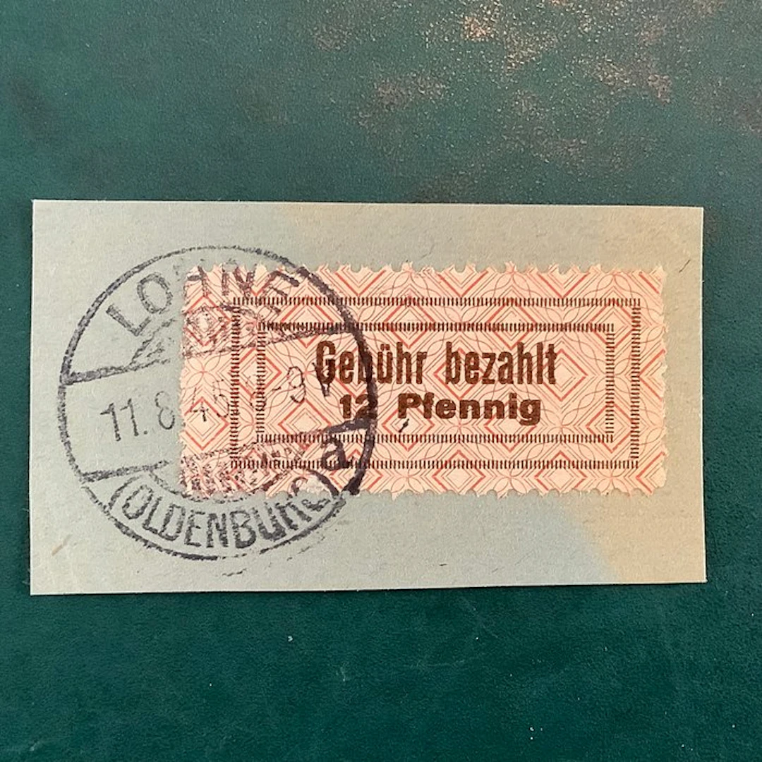 Germany - Local postal areas 1945 - Lohne: 12 Pf on fragment - Michel 2