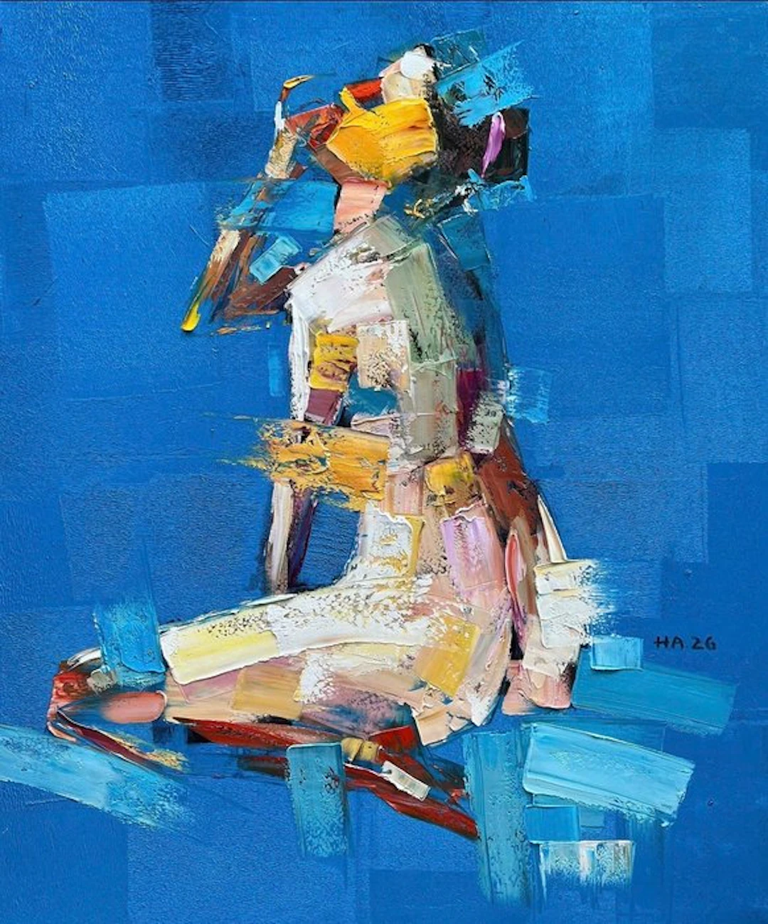 Hoang Anh - Lumière en Saphir ↑120 →100 cm → No Reserve ✓