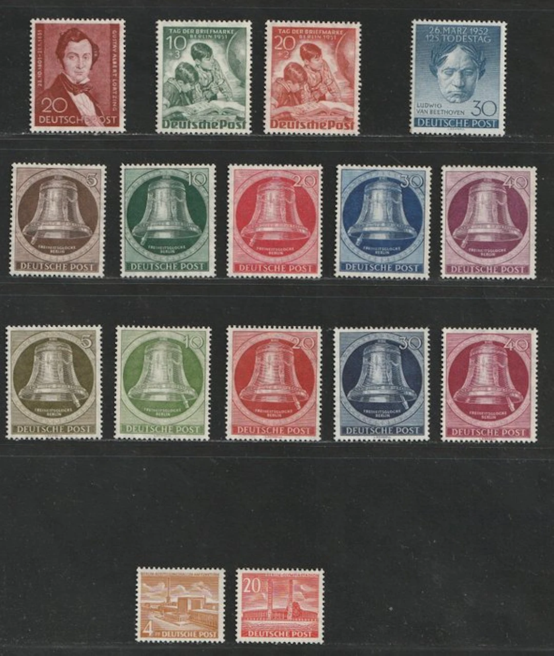 Berlin 1951/1953 - 6 better complete series - Michel 74