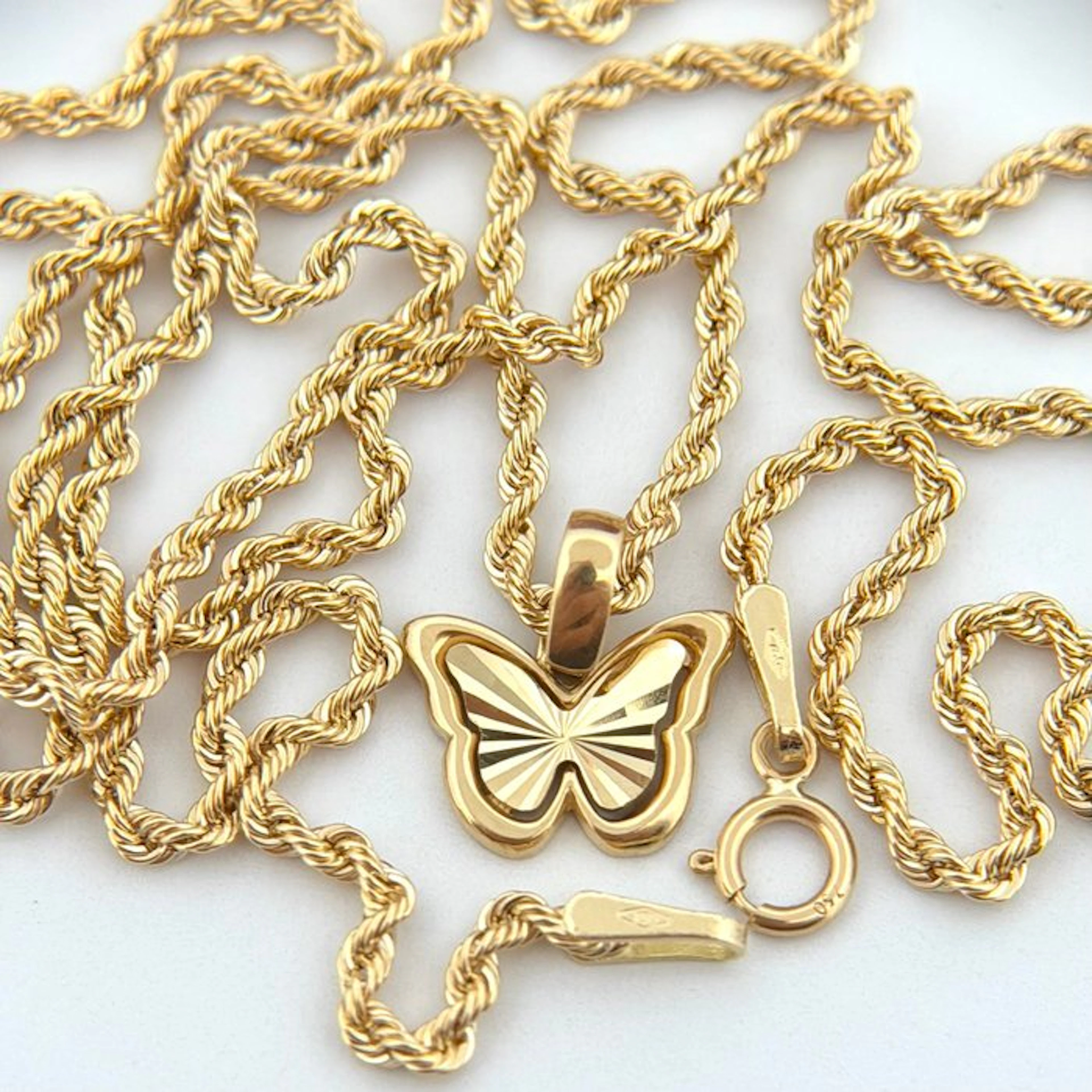 No reserve price - Necklace - 18 kt. Yellow gold - Butterfly
