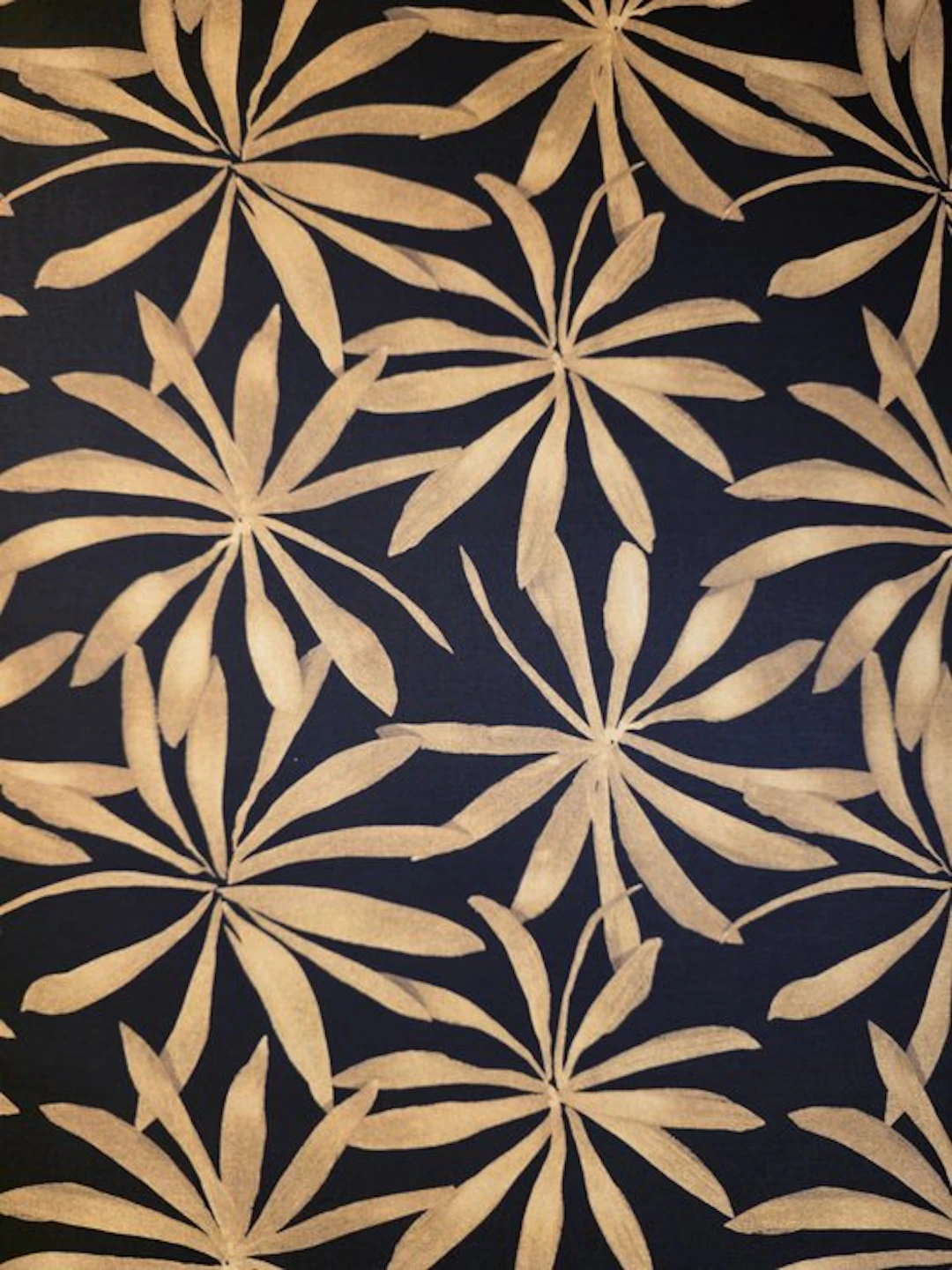 Fabric "Coco Chanel N1" Pure Gold on Black Background...