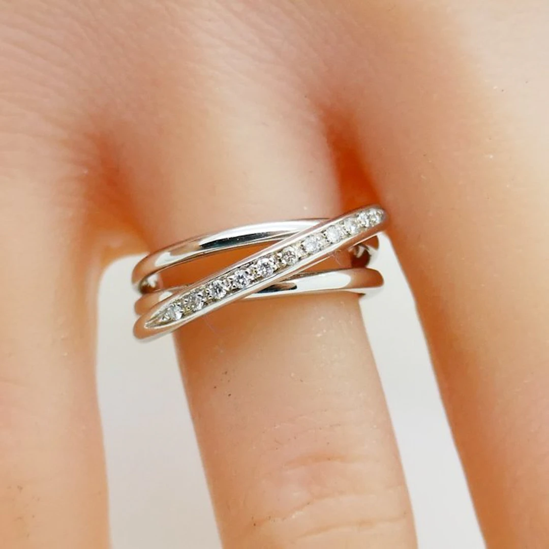 No reserve price - Ring - 18 kt. White gold - 0.11ct. tw. Diamond (Natural)