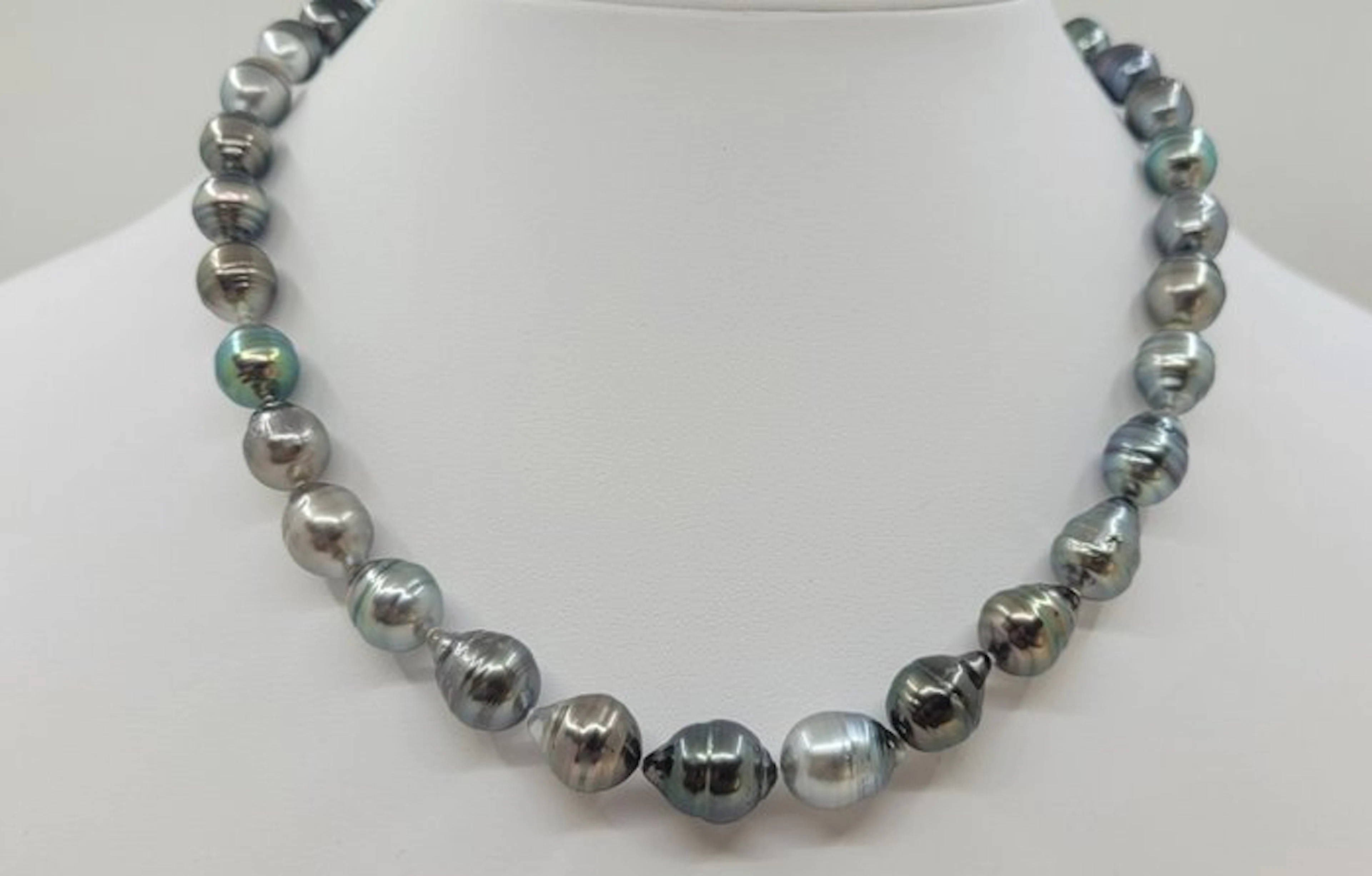 No reserve price - Necklace ALGT Certified 8.5x11.0mm Multi Tahiti Pearls