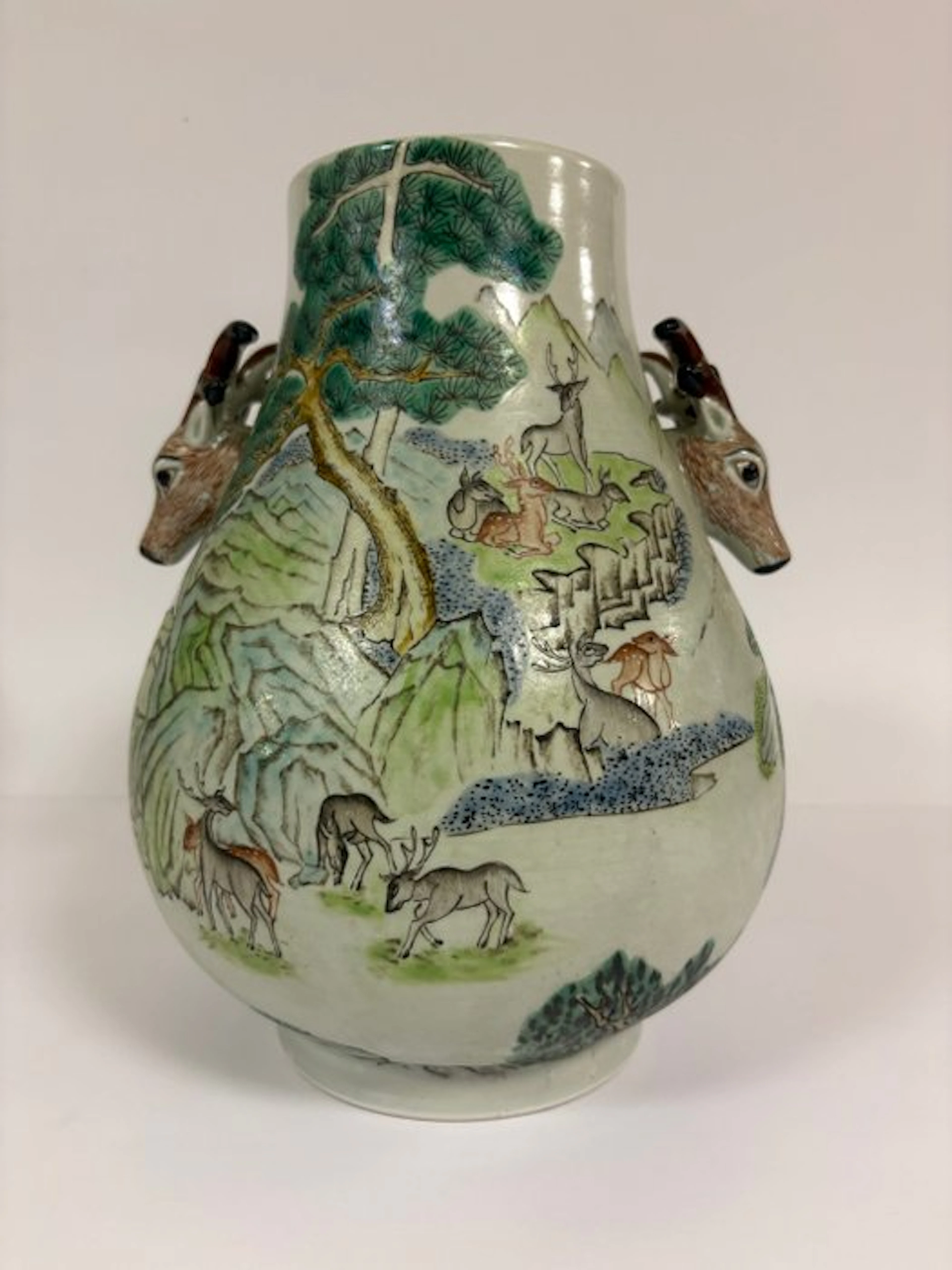 Vase - Porcelain - China - Vase 'Hundred Deer' (bailu (No reserve price)