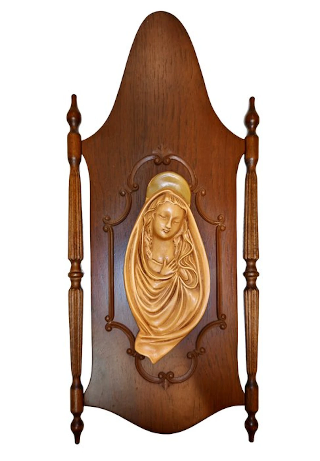Icon - Virgin Mary - Wood - Capoletto in bas-relief - 26 x 57 cm