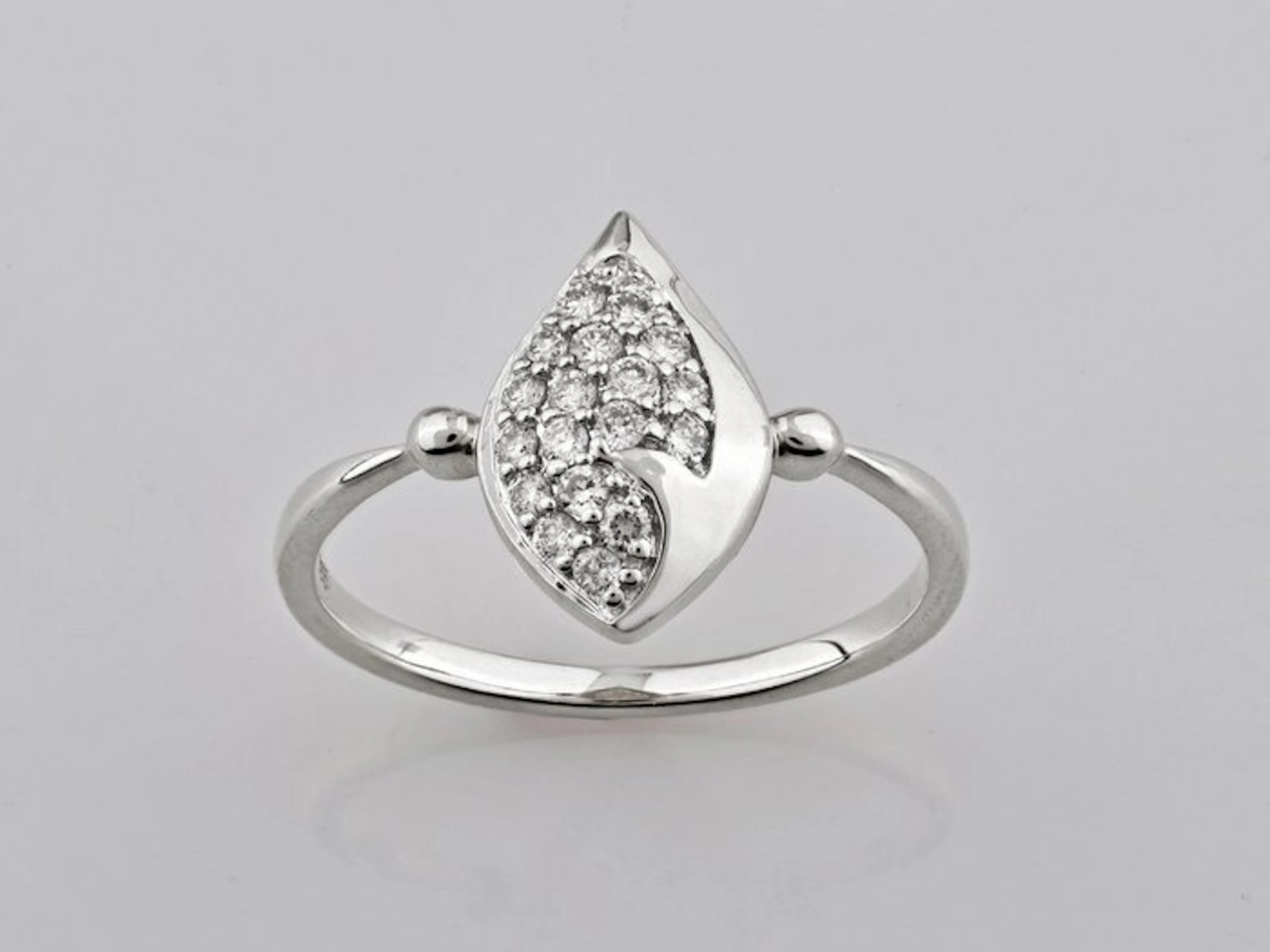 Ring - 14 kt. White gold - 0.20ct. tw. Diamond (Natural)
