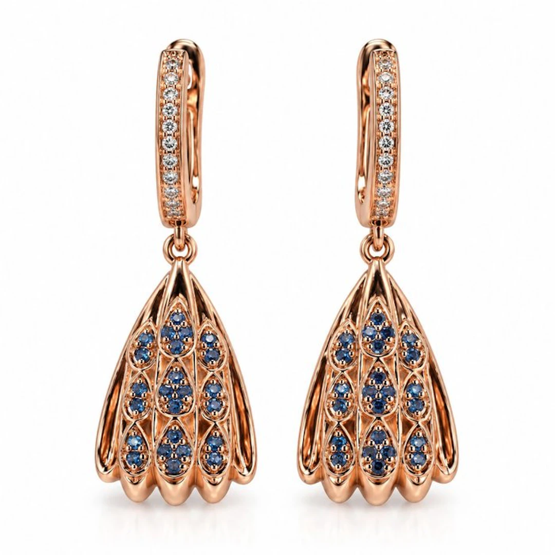 No reserve price - Earrings Gold-plated Topaz - 18kt Gold Plated