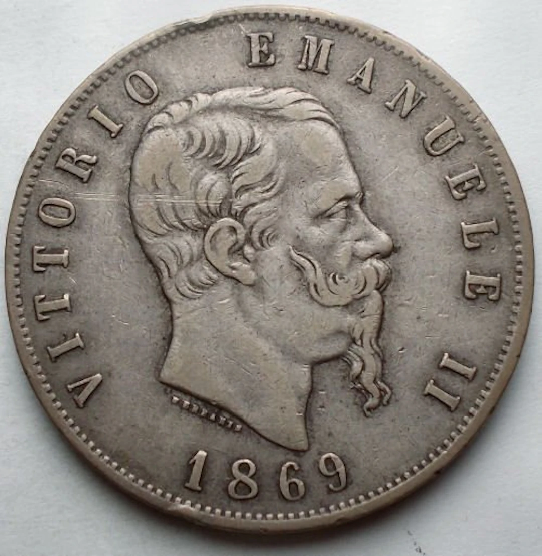 Italy, Kingdom Vittorio Emanuele II. 5 Lire 1869 Milano (No reserve price)