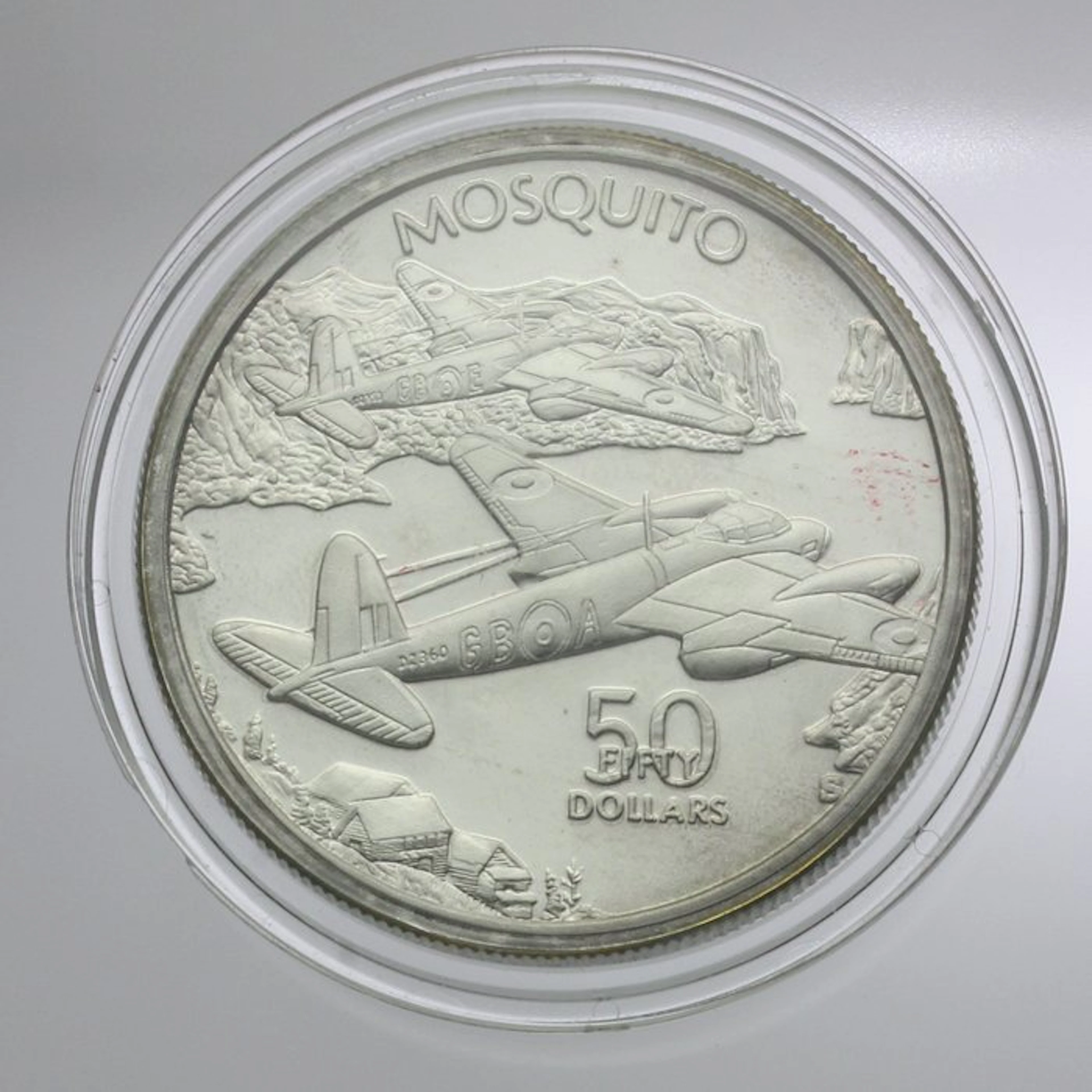 Marshall Islands. 50 Dollars Argent PROOF Mosquito 1991 (No reserve price)