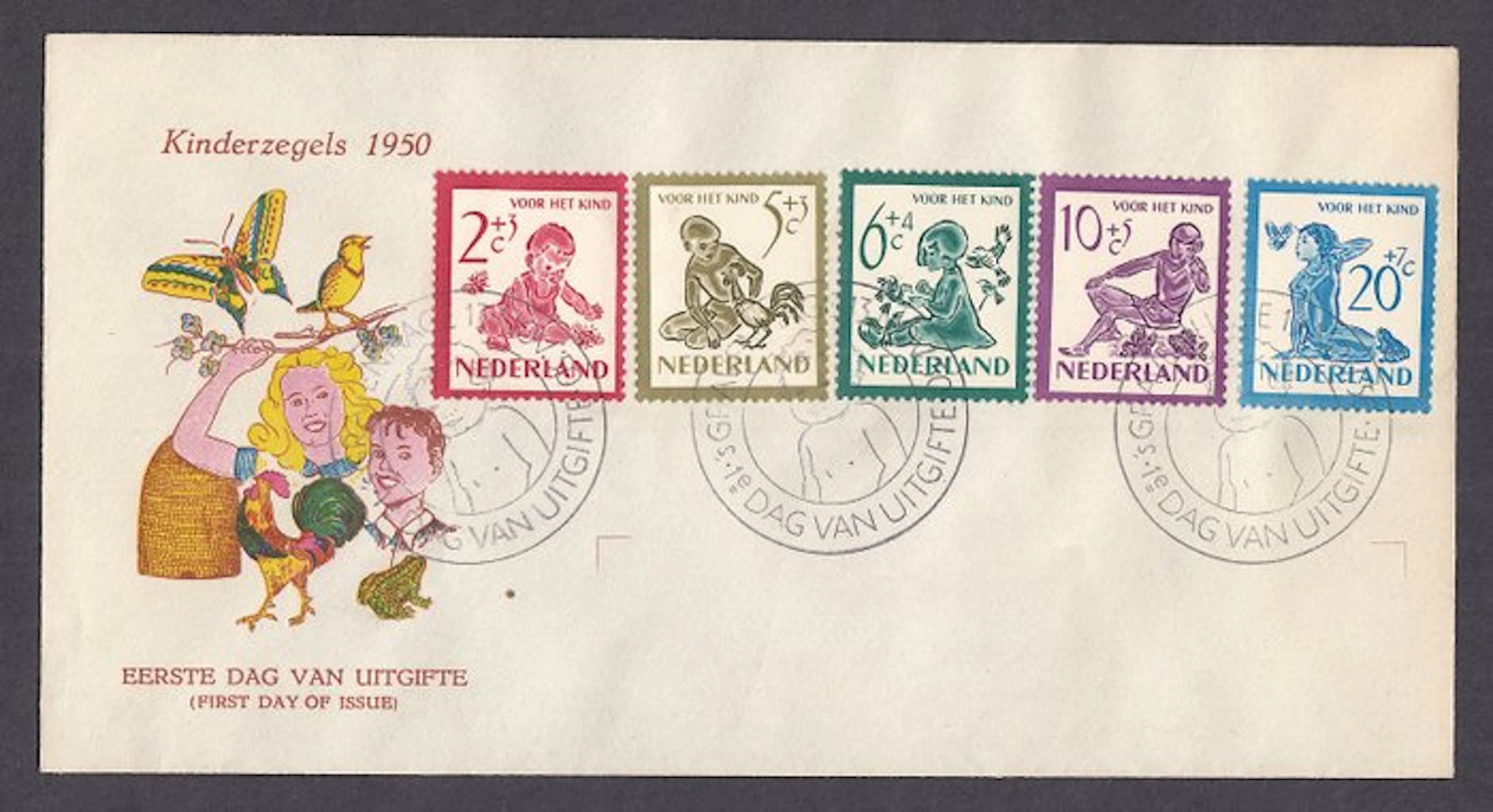 Netherlands 1950 - FDC children's stamps, apparently blank. - NVPH E4