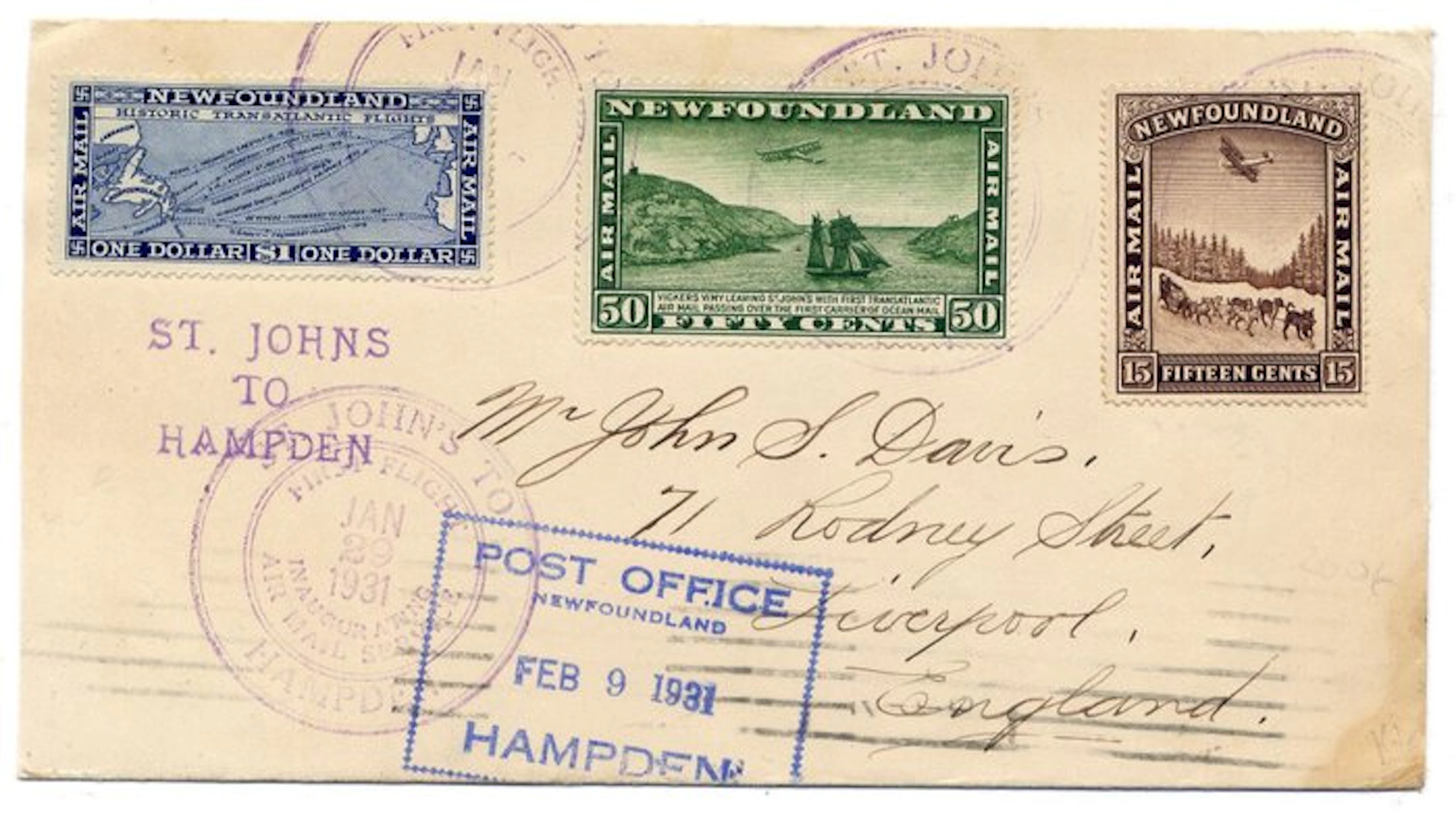 Newfoundland 1931 - Spectacular Five-Colour Triangular...