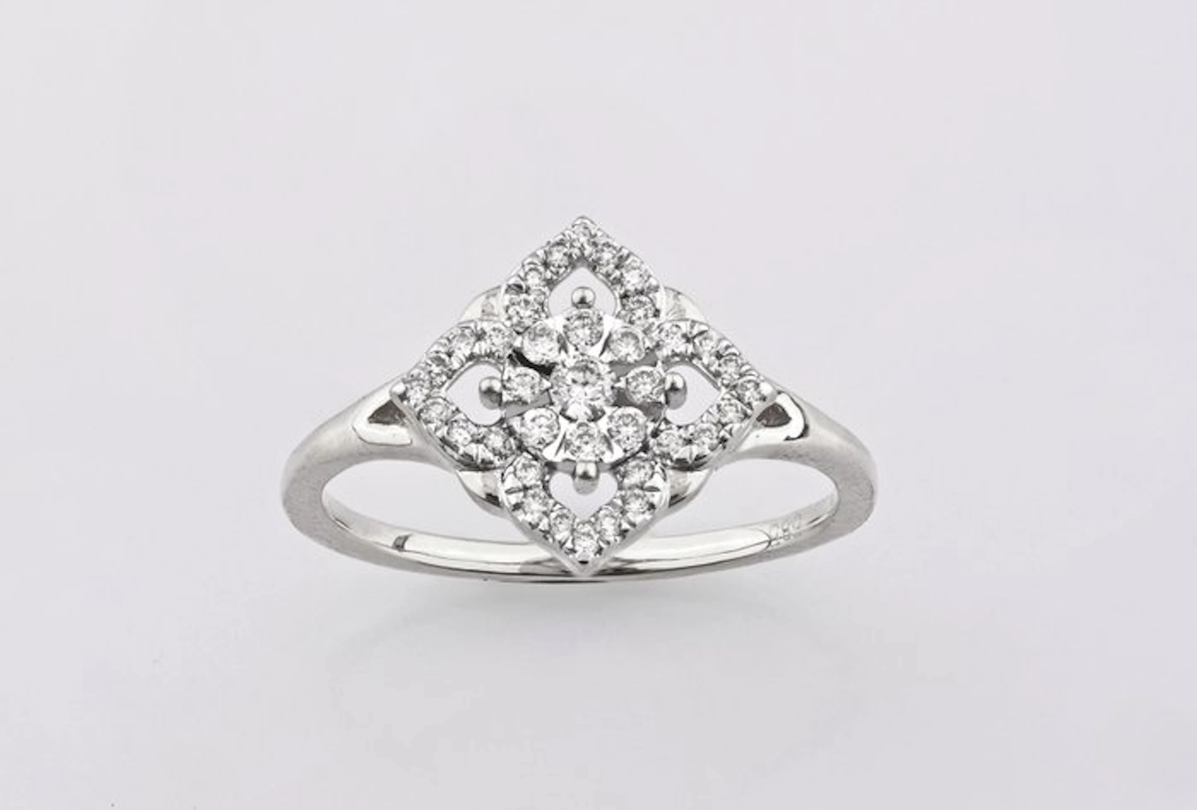 Ring - 14 kt. White gold - 0.25ct. tw. Diamond (Natural)
