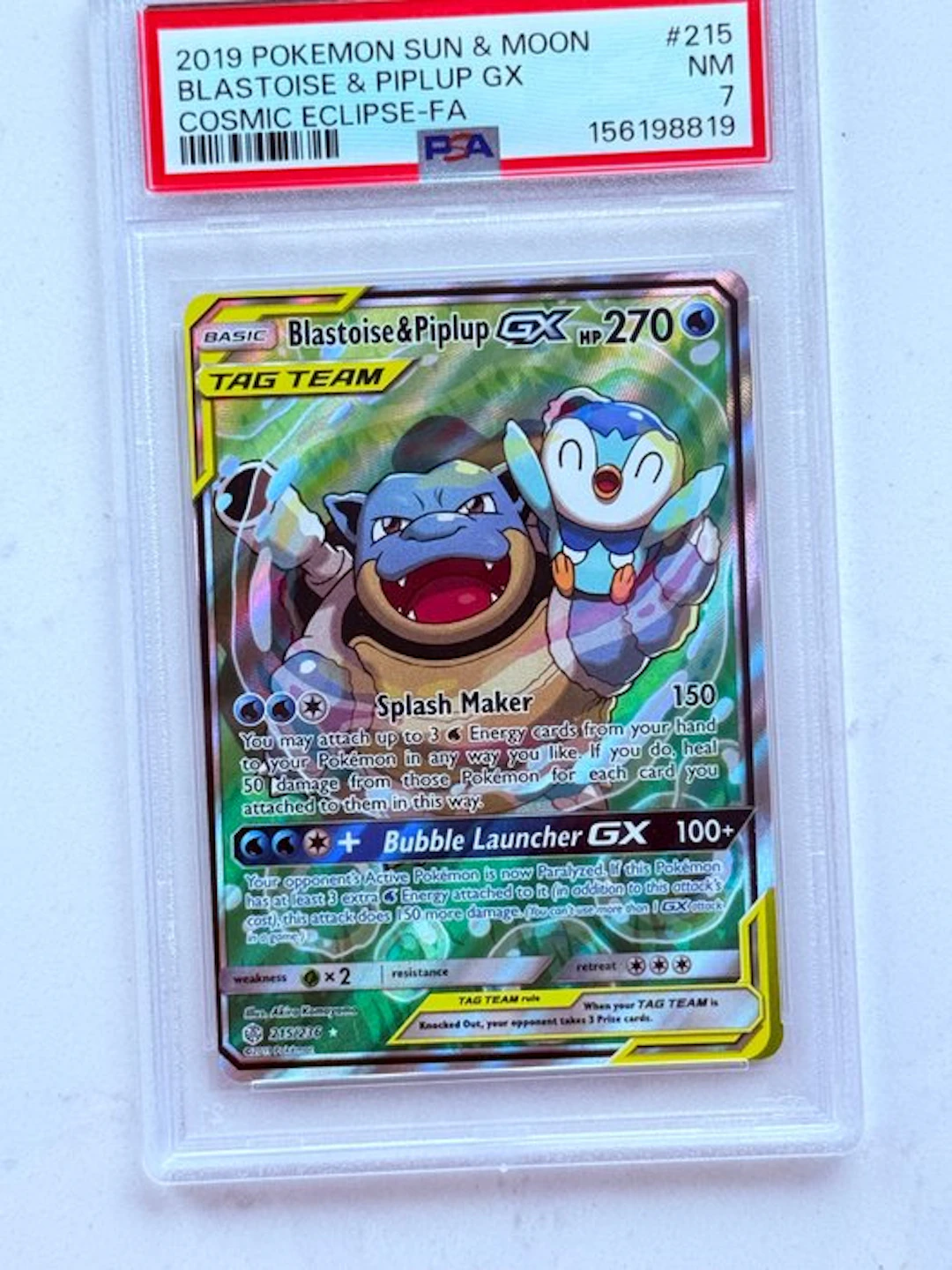 Pokémon - 1 Graded card - Blastoise & Piplup #215 Foil
