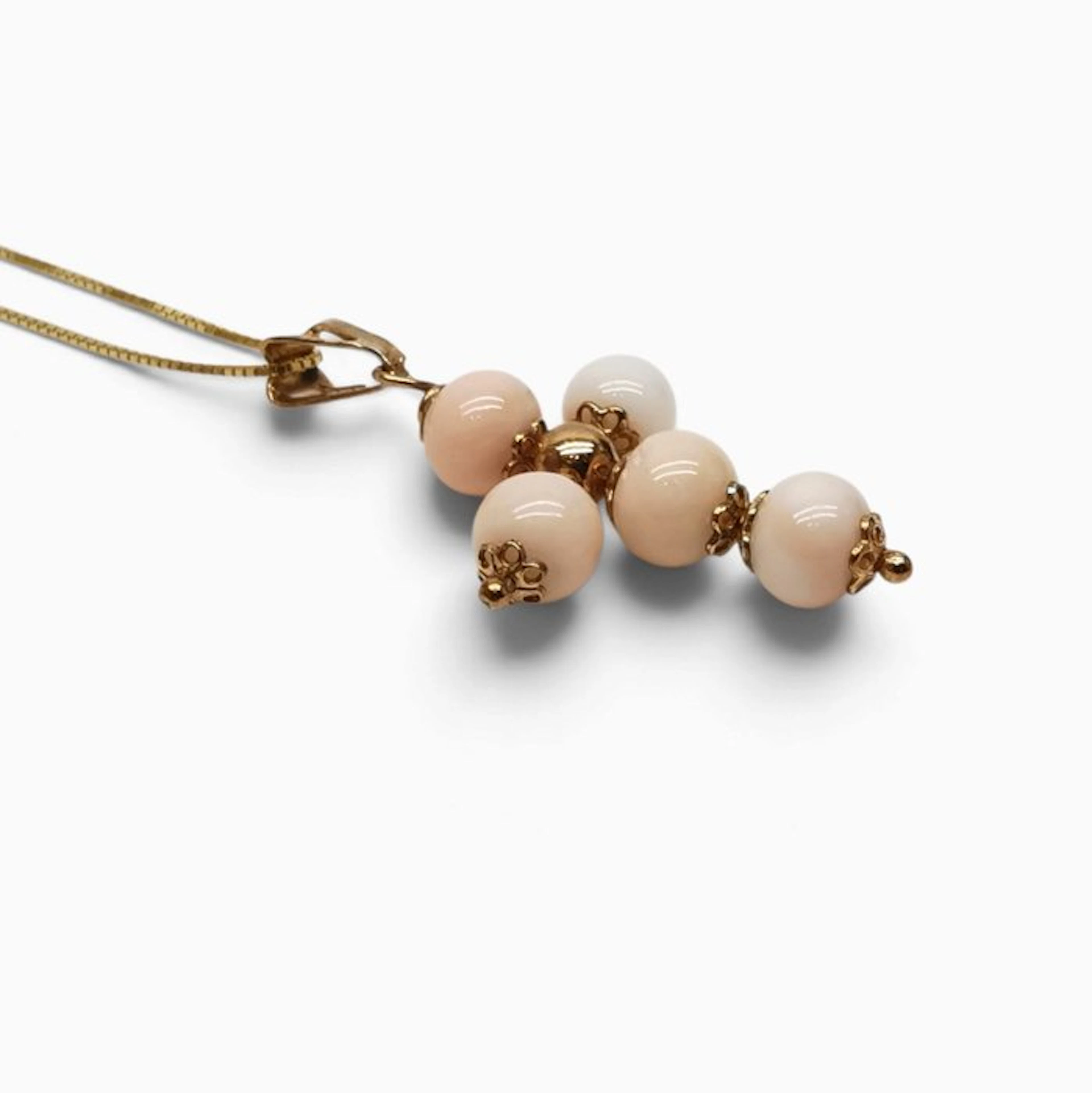 Coral - Silver - Necklace with pendant - handmade