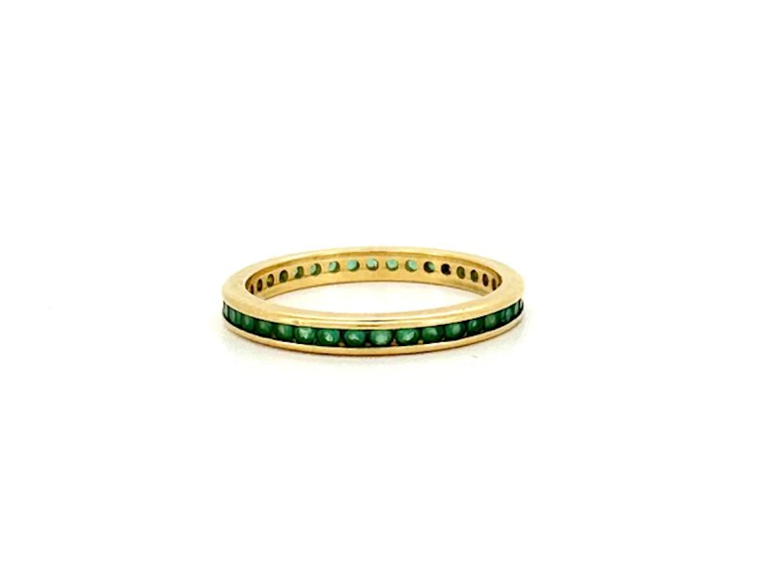 No reserve price - Ring - 18 kt. Yellow gold - 0.25ct. tw. Emerald