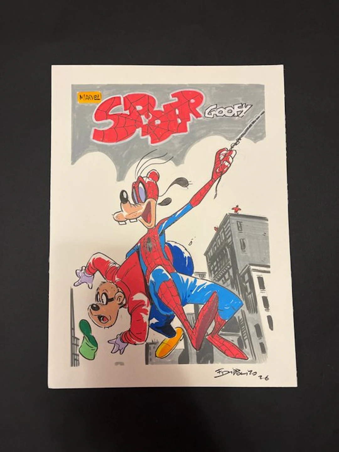 Francesco D’ippolito - 1 Original colour drawing - Spider-Man