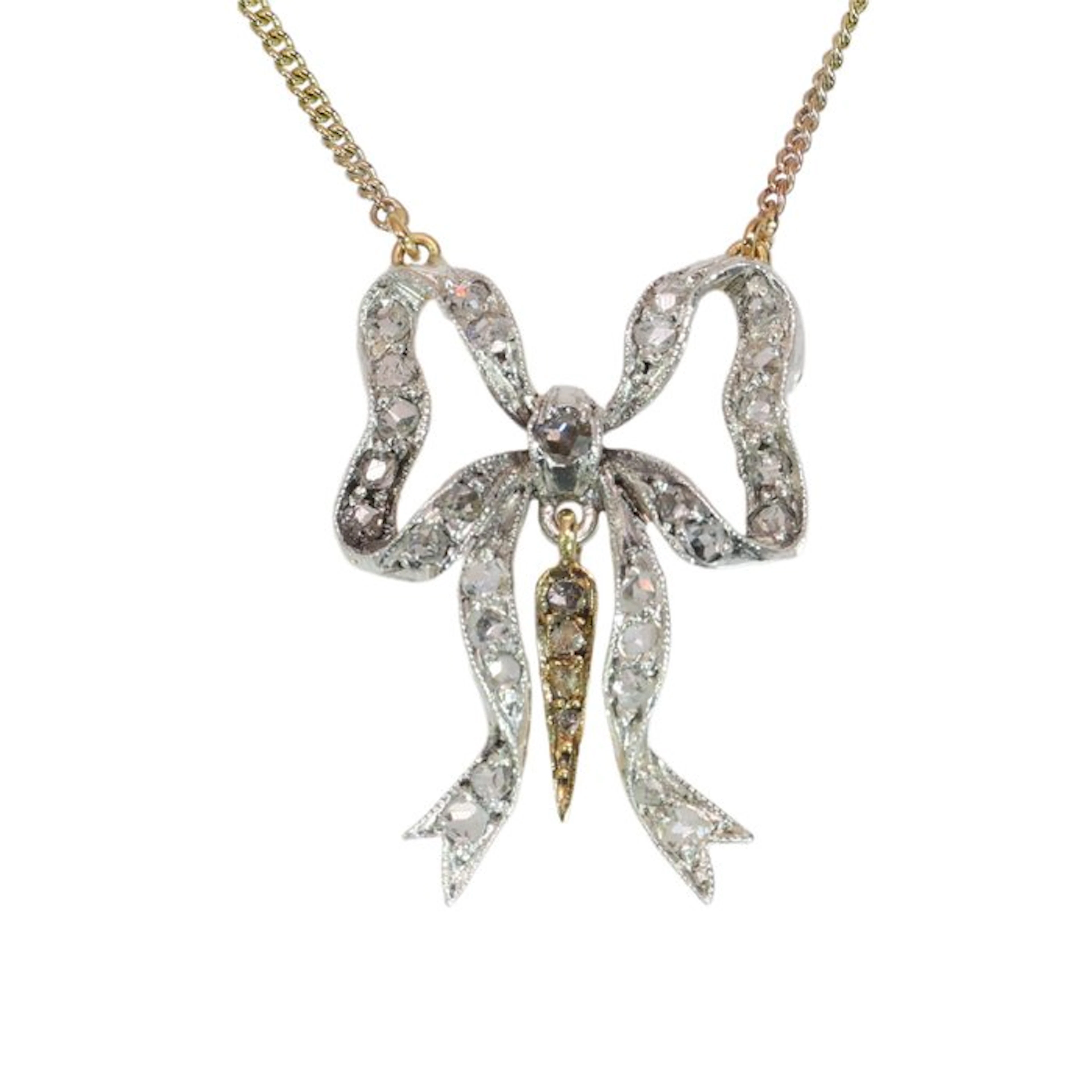 No reserve price - Necklace - 18 kt. Yellow gold - Diamond - Victorian 1850