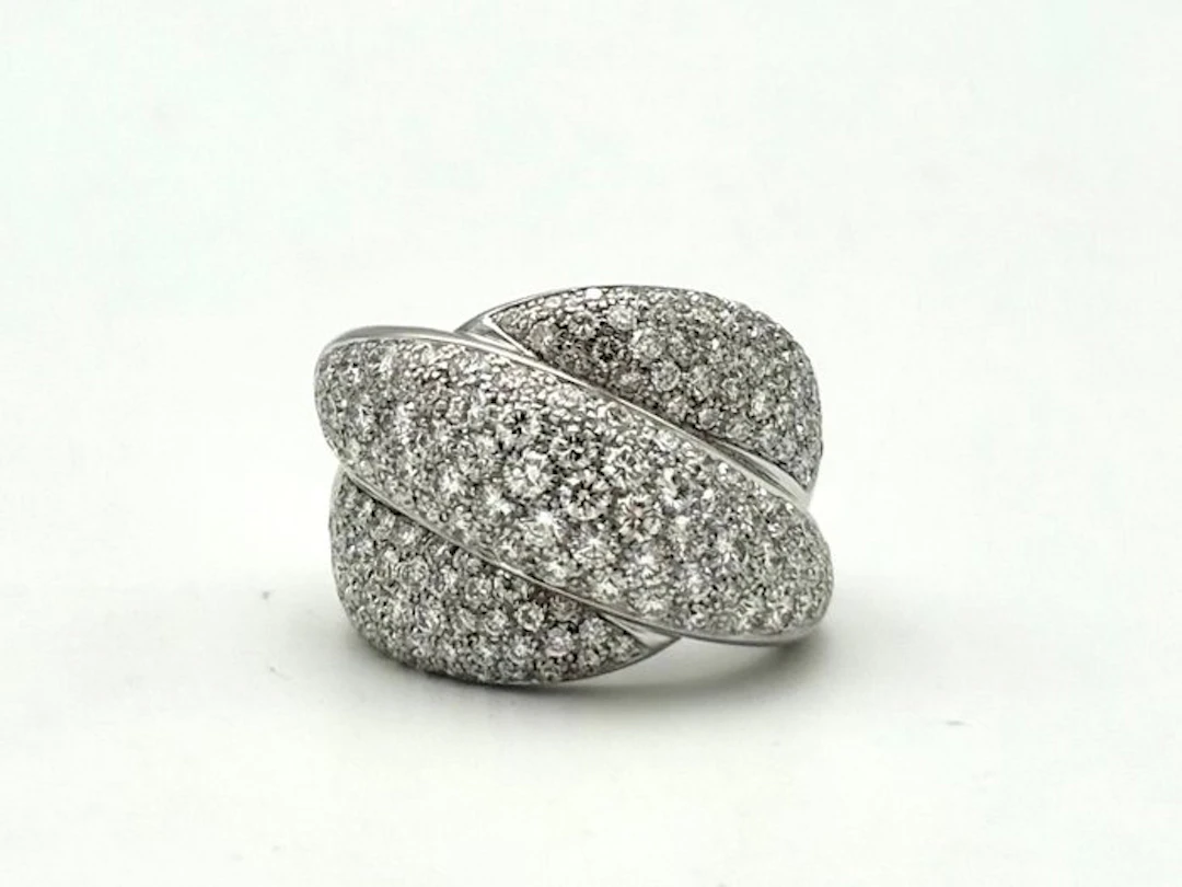 Damiani - Ring - Gomitolo Cocktail XL - 18 kt. White gold - 3.00ct. tw.