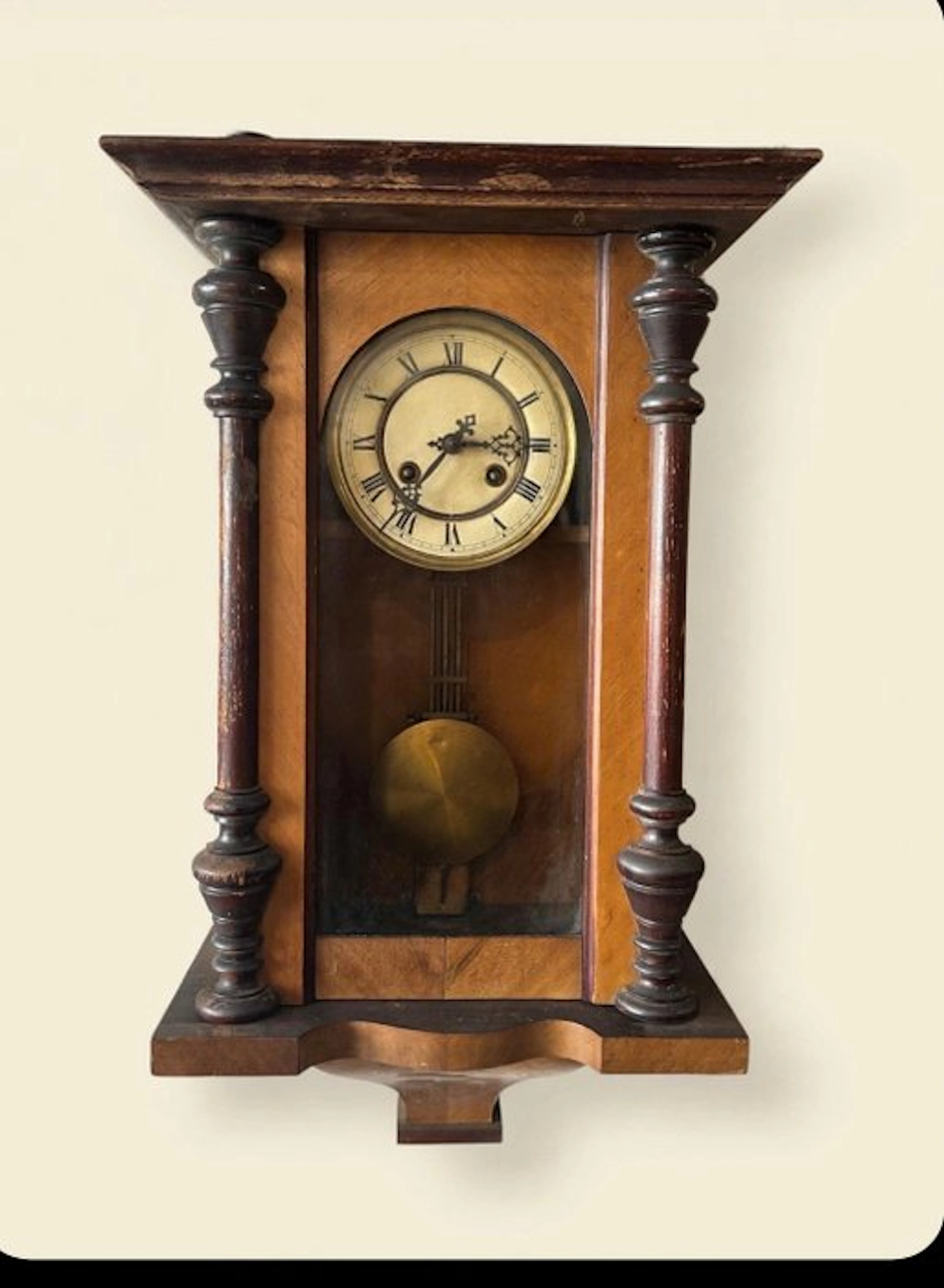 Pendulum clock - Antique Wood, Brass - 1920-1930 - Vienna Style