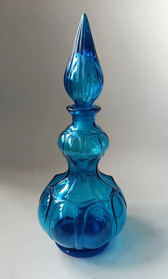 Decanter - Corset model - Empoli - Cobalt blue Genie Bottle