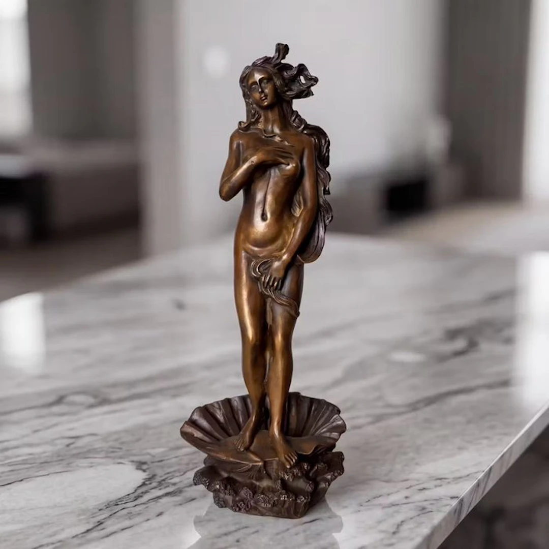 Statue, “Geboorte van Venus” 36.5 cm - 36.5 cm - Bronze