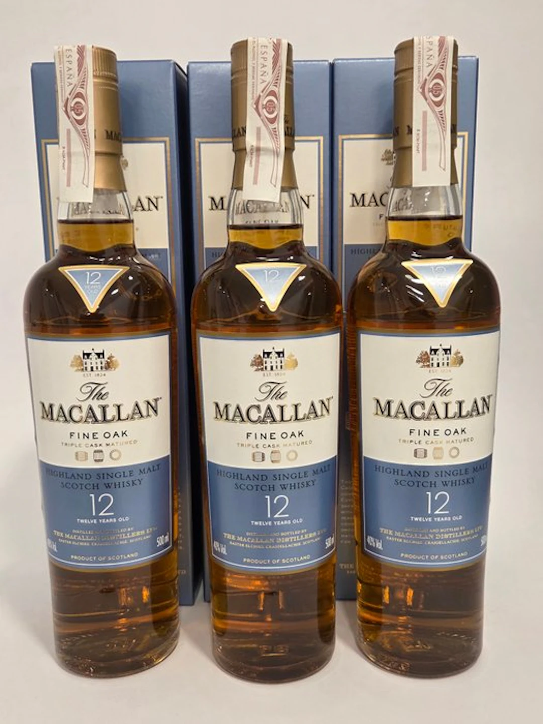 Macallan 12 years old Fine Oak Triple Cask Matured - 50cl - 3 bottles