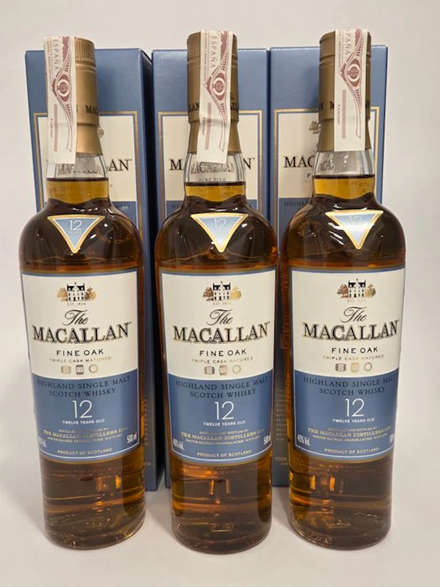 Macallan 12 years old Fine Oak Triple Cask Matured - 50cl - 3 bottles