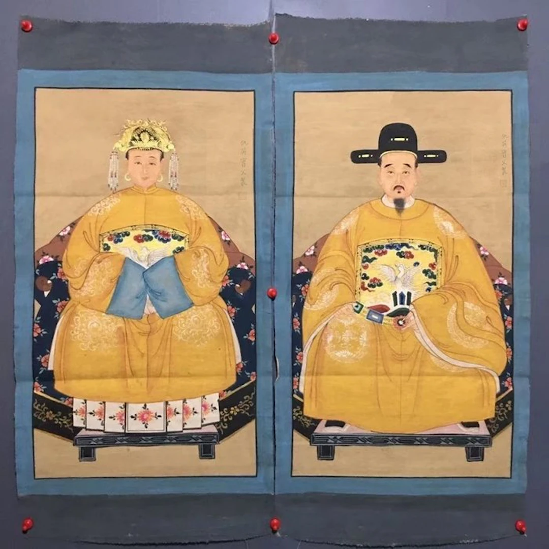 Ancestor portraits - China - Qing Dynasty (No reserve price)