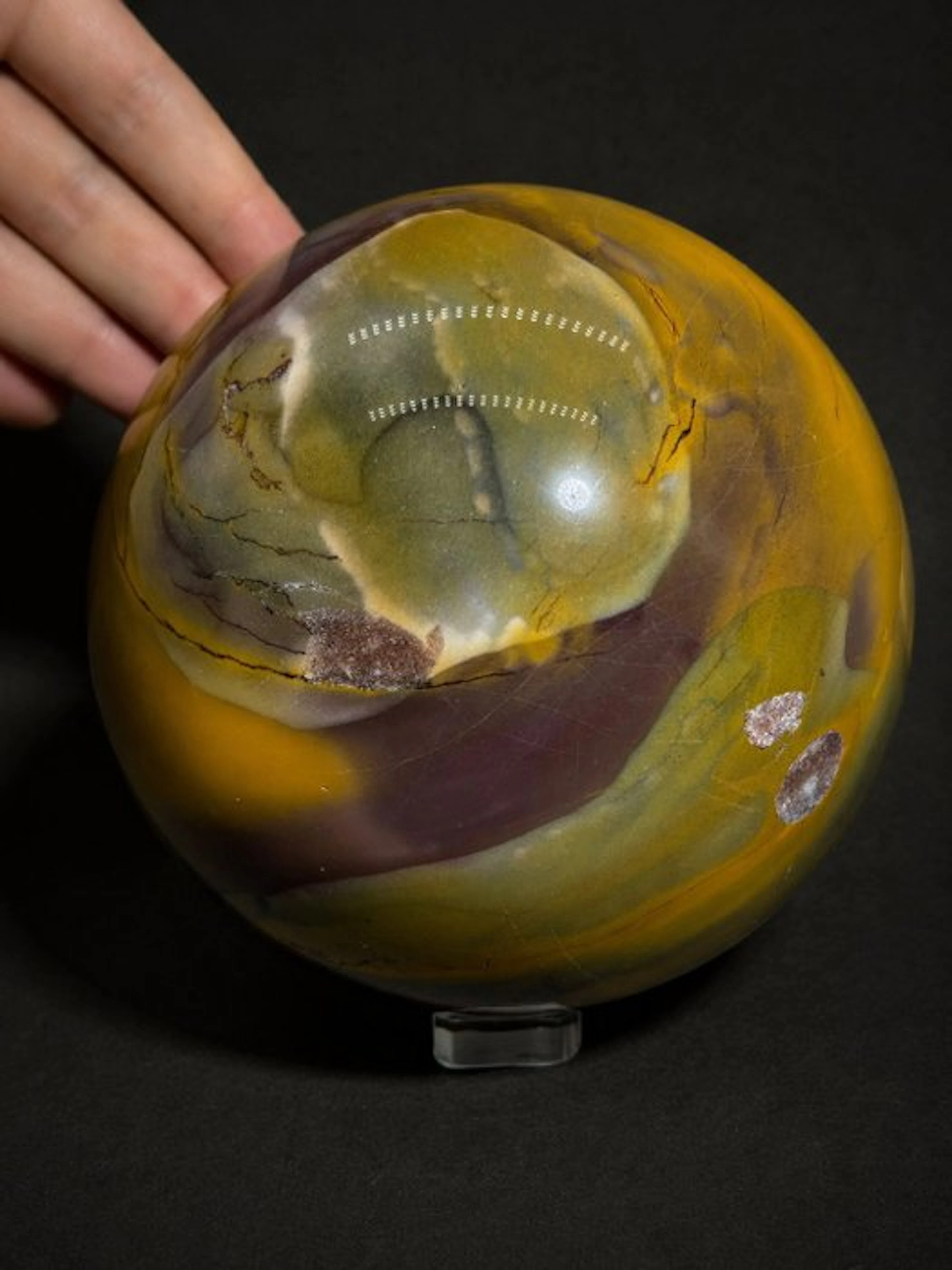 Natural Mookaite Sphere from Australia – Mustard Yellow