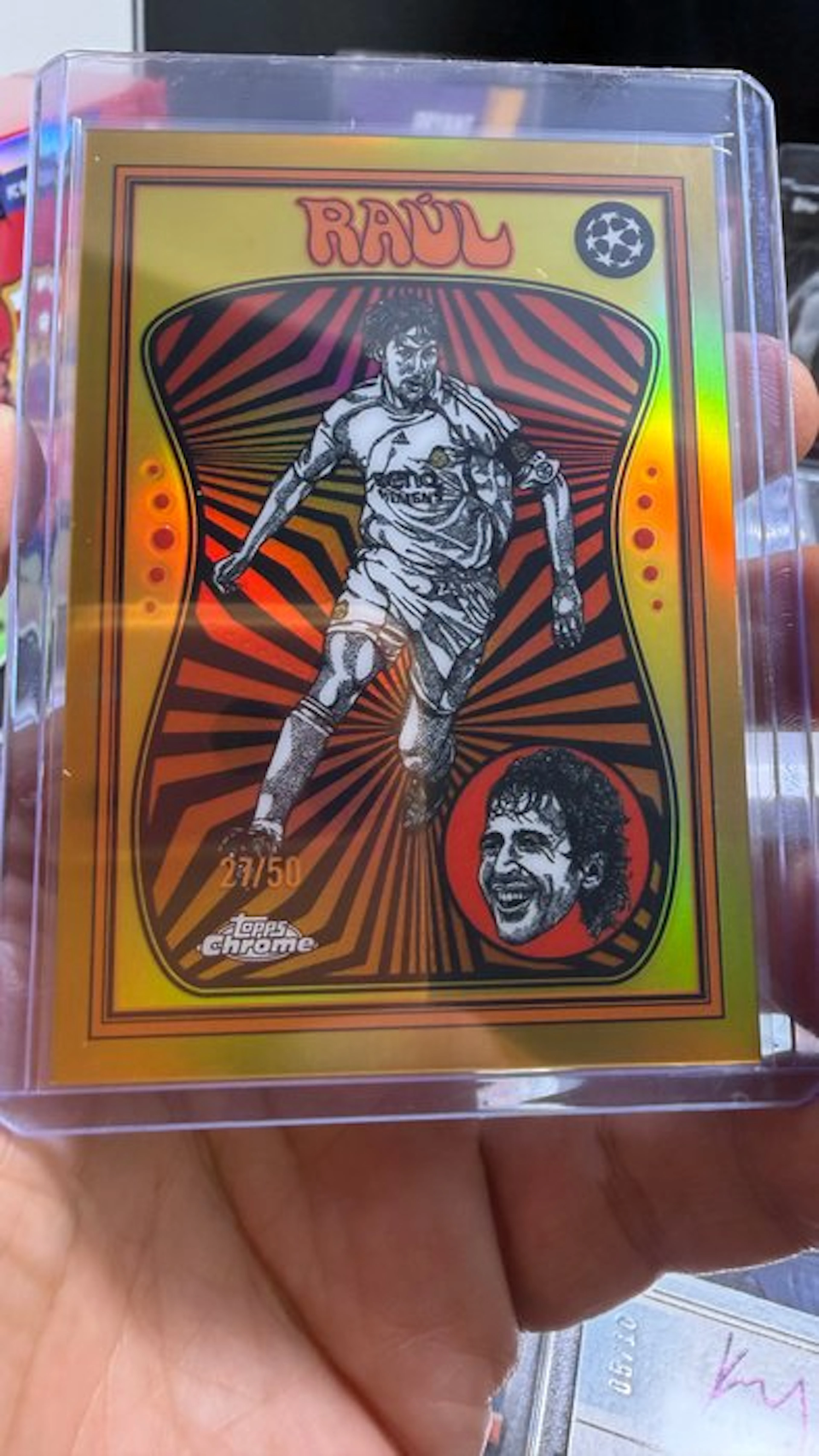 Topps Chrome UCL Raúl Gold Refractor /50 Serialised card