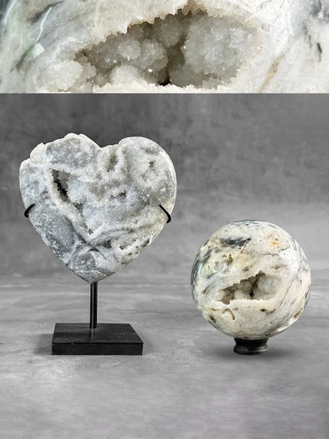 NO RESERVE PRICE - Wonderful Pair of Zebra Crystal Quartz...