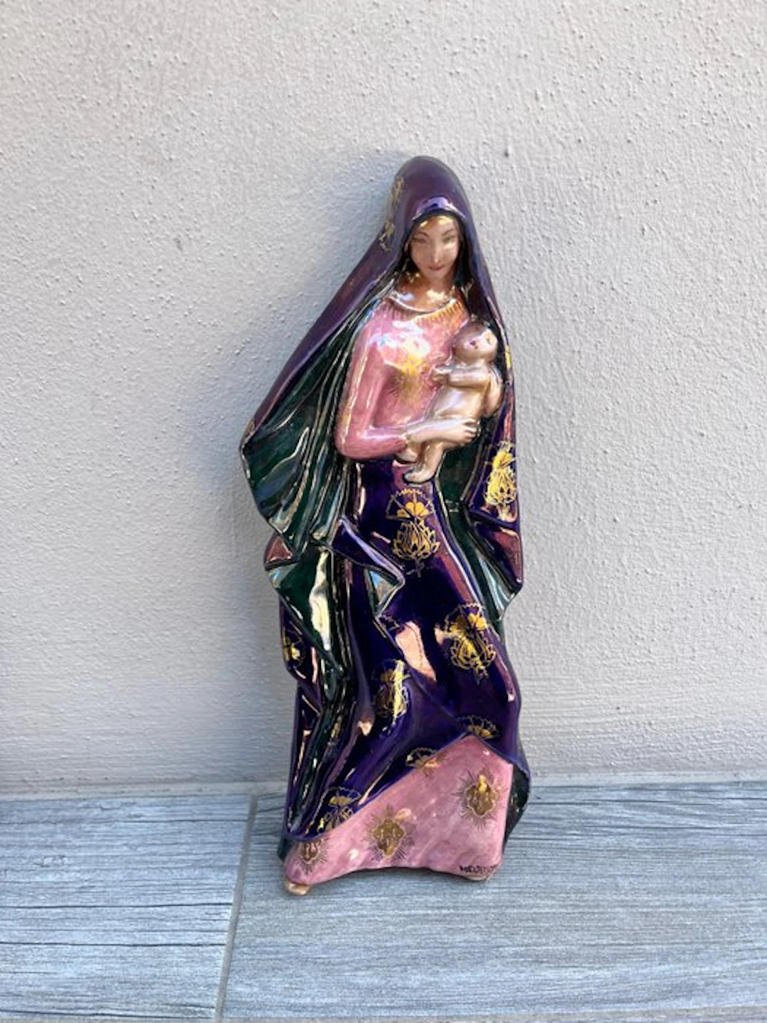 Pietro Melandri - Figurine - Madonna con Bambino - Terracotta, Glaze