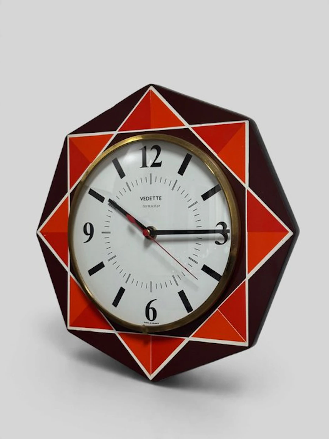 Wall Clock - VEDETTE – 1970s French Geometric Star Wall...