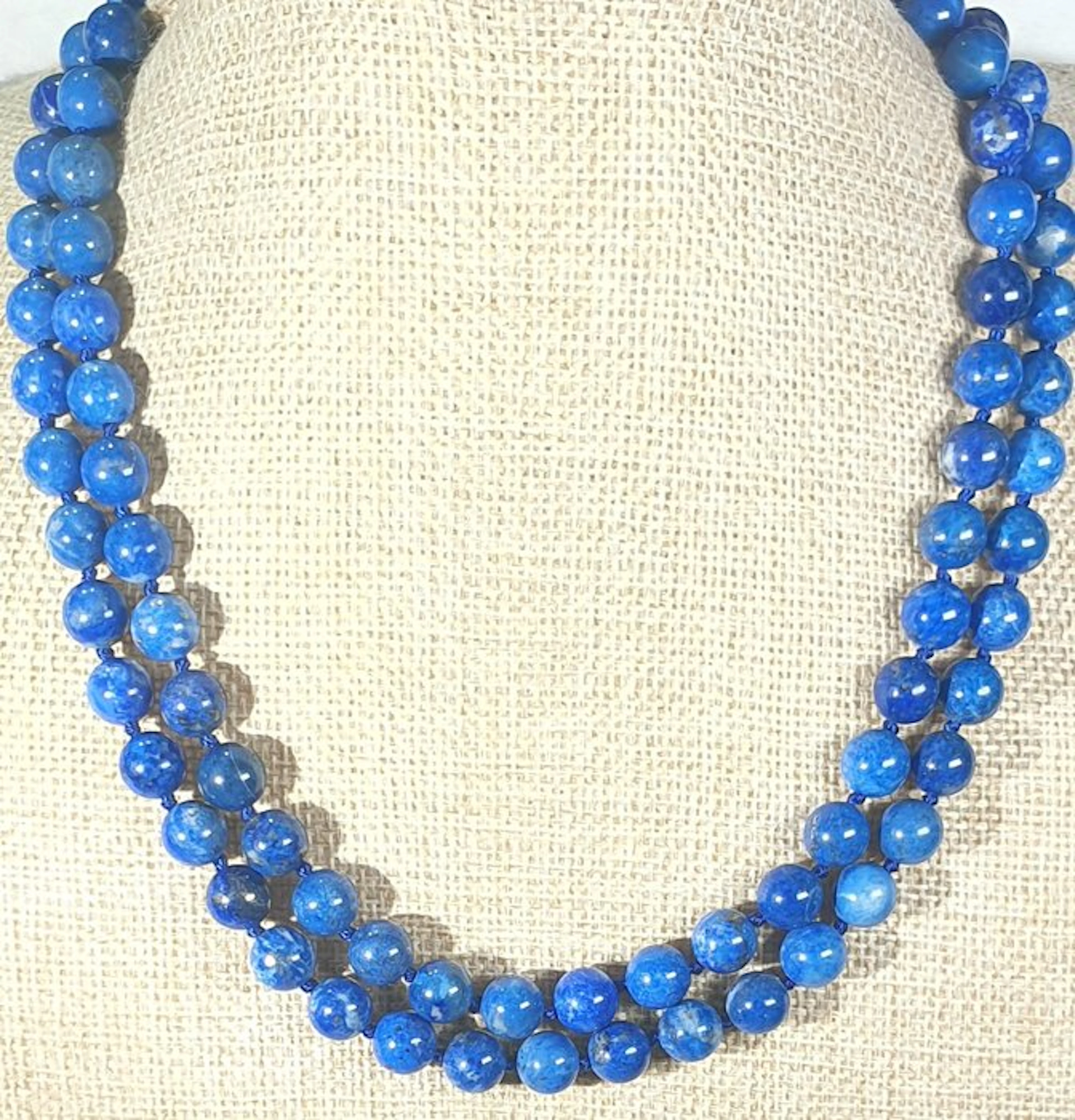 Natural Lapis lazuli Afghanistan - LONG OPERA - Silver 925 - Peace