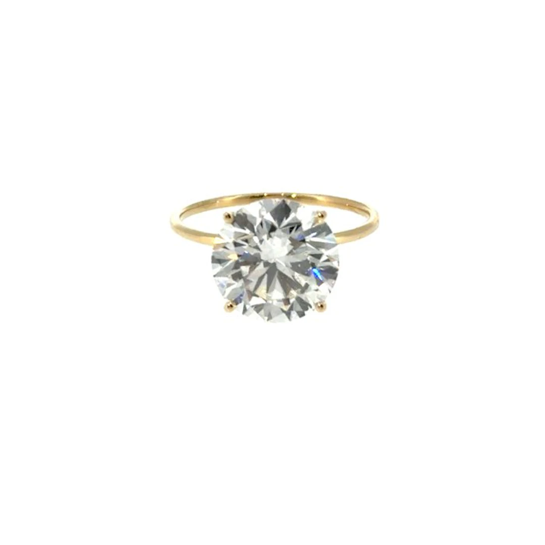 No reserve price - Ring - 14 kt. Yellow gold - 5.00ct. tw. Diamond (Lab-grown)
