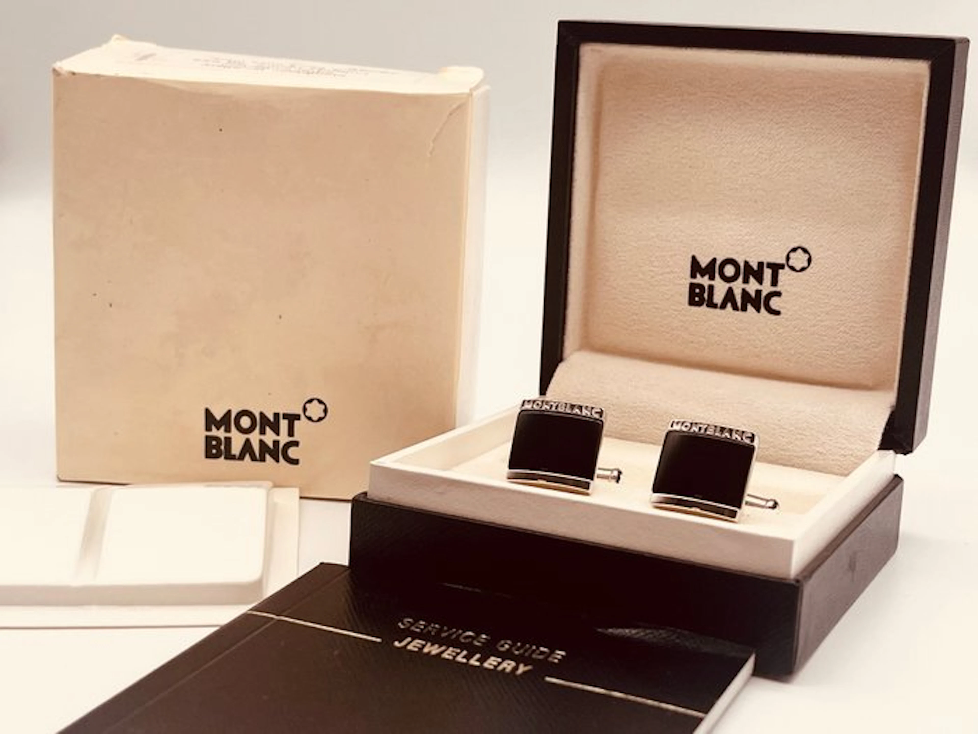 Montblanc - Onyx - 925 Silver Onyx - Cufflinks - Silver Collection
